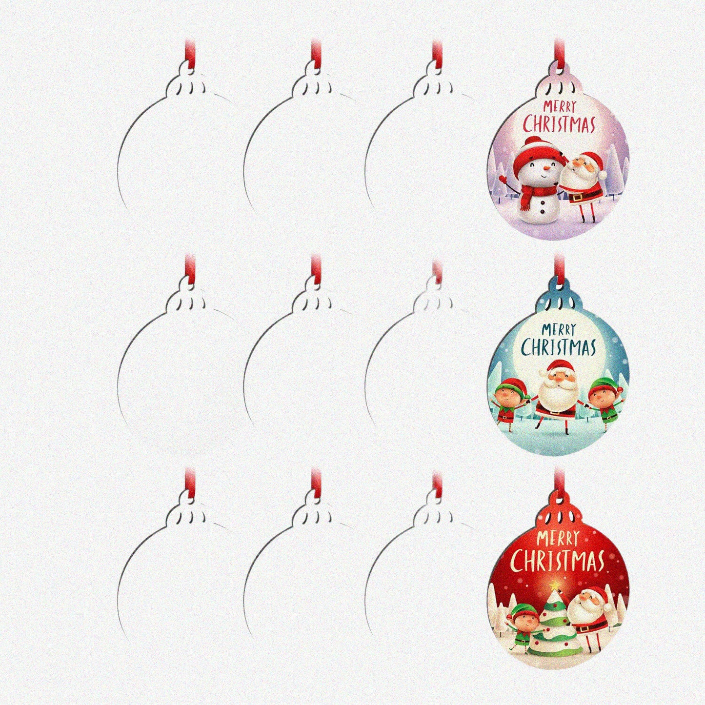 Winter Wonderland Sublimation Ornament Kit 12Pcs Lantern Pendants