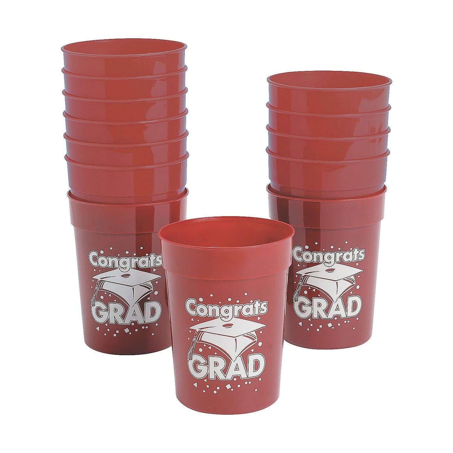 Graduation Party Plastic Cups 10 oz, Congrats Grad