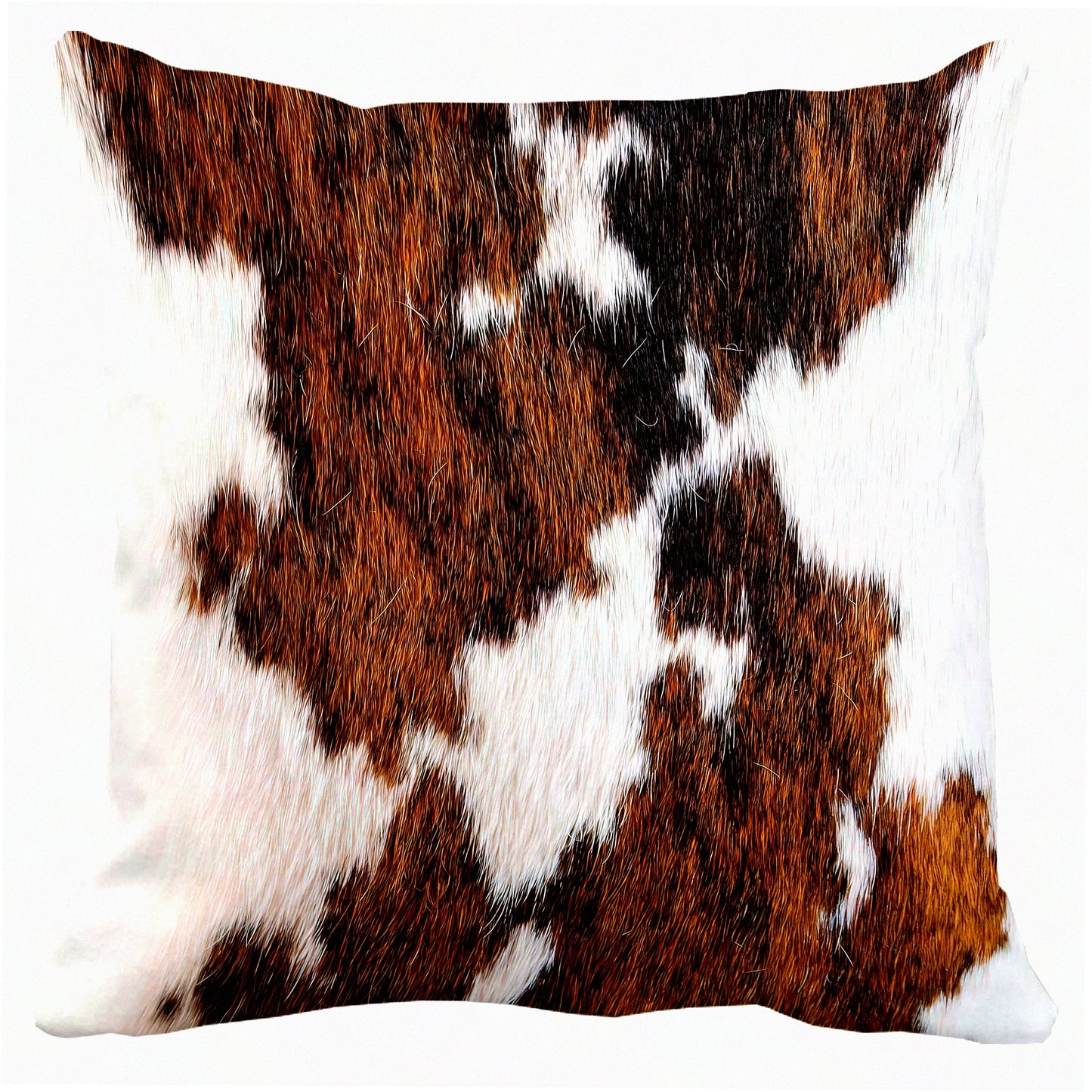 Cowhide Tricolor Pillow Cover - Western Farmhouse Decor 18X18 Inch Throw Pillow Sham for Couch Bed - Black White Brown Southwestern Cushion Case