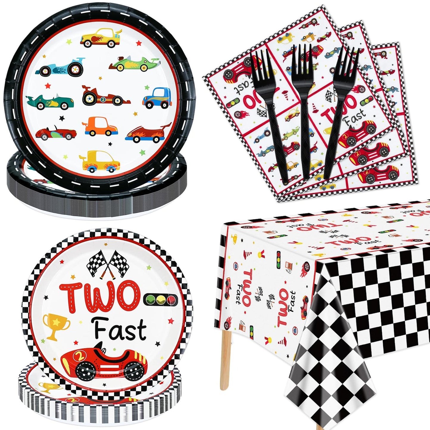 Race Car 2nd Birthday Party Supplies for Boys
