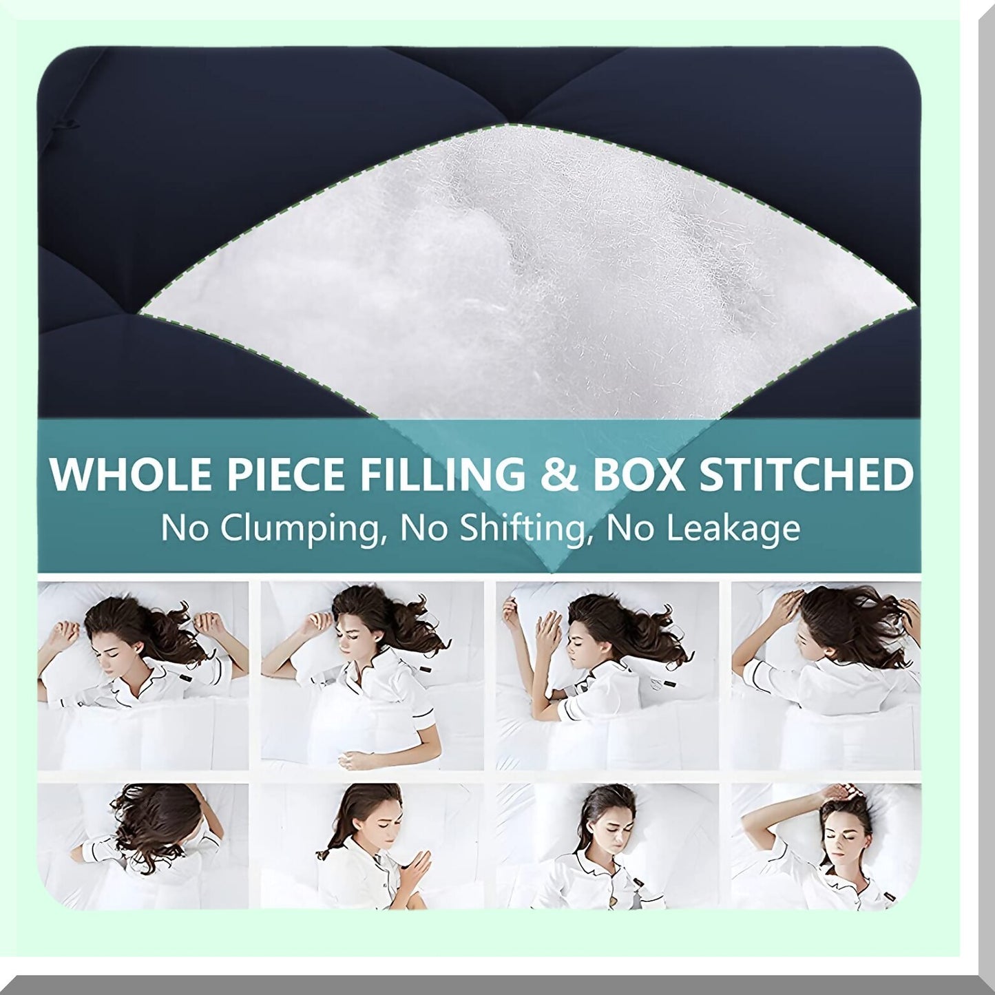 Navy Blue Comforter Set - 7 Piece Bedding Bundle: Comforter, Sheets, Pillow Sham, Fitted Sheet, Flat Sheet, Pillowcase - All Season Soft Bed in a Bag