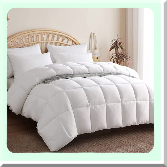 BambooCool Comforter - Breathable Cooling Silky Soft Duvet Insert for Hot Sleepers - Twin Size All Season Comforter 88x64 Inches - White - 100% Viscose
