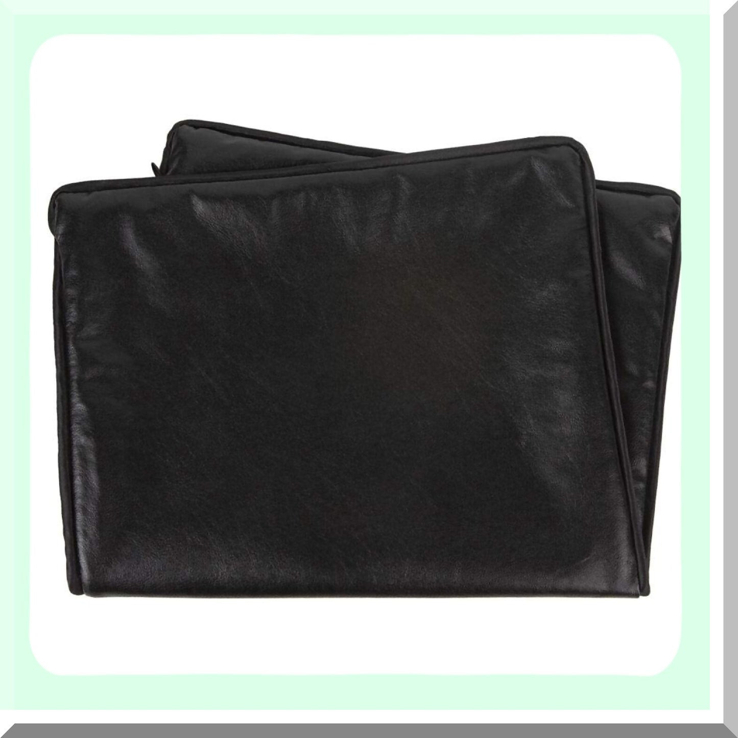 Luxury Black Leather Bolster Pillow Cover - Modern Contemporary Design Decorative Cushion Case with Piping - Indoor-Outdoor Lumbar Slipcover