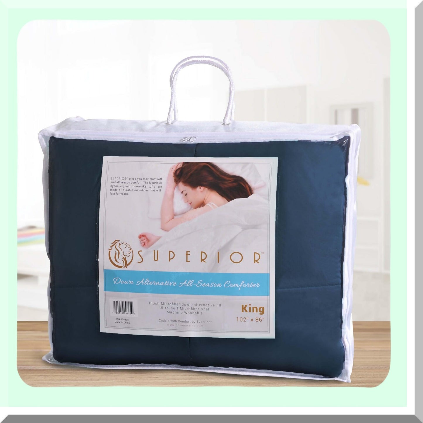 Blue Cloud Comforter - All-Season Reversible Duvet Insert with Plush Box Quilt Design, Lightweight & Cozy Bedding Essential, Decorative & Oversized, 4 Corner Loops for Easy Use