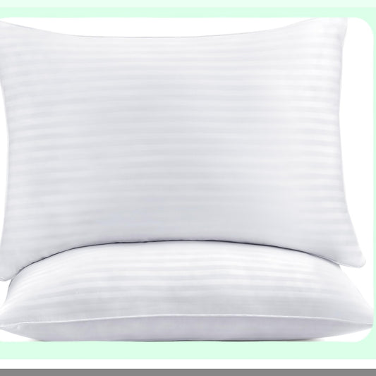 Luxury Cloud Standard White Pillow Set - 2 Pack - Plush Comfort Sleep Pillows - Hypoallergenic Bedding Accessories - Hotel Quality Soft Cushions