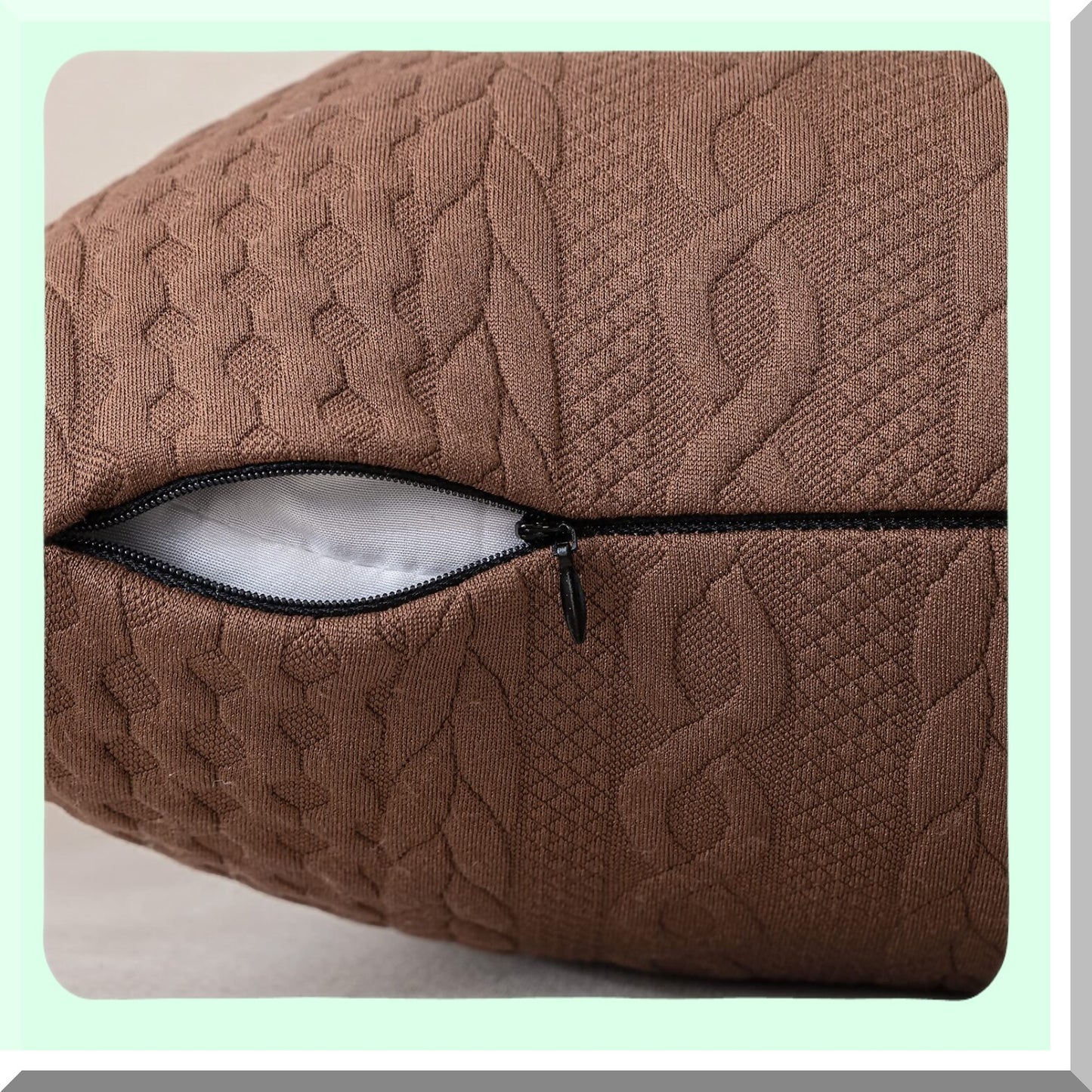 Brown Farmhouse Embossed Pillow Covers - Set of 2 | Modern Soft Cushion Covers 18x18 for Sofa & Bed | Decorative Livingroom Throw Pillow Covers