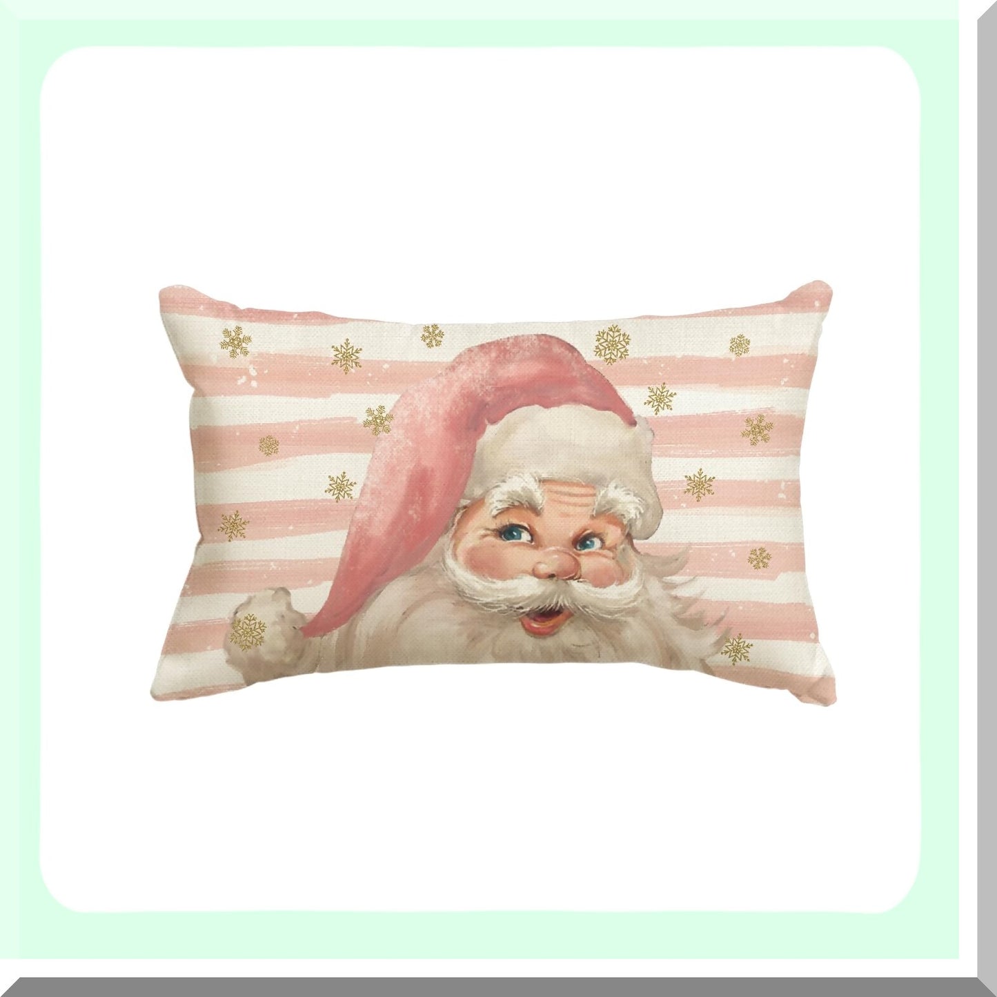 Pink Stripe Cushion Cover - 12x20 Inch Decorative Throw Pillow Case for Sofa Couch - Claus Collection