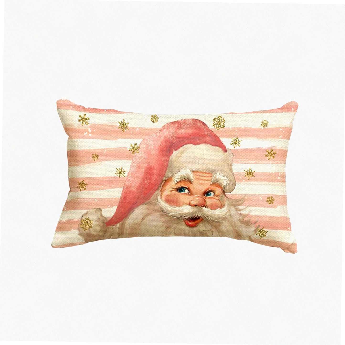 Pink Stripe Cushion Cover - 12x20 Inch Decorative Throw Pillow Case for Sofa Couch - Claus Collection