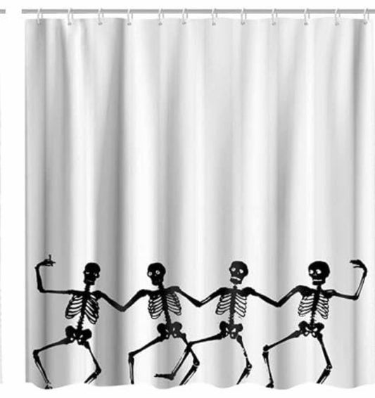 Sugar Skull Fabric Shower Curtain Set with 12 Hooks