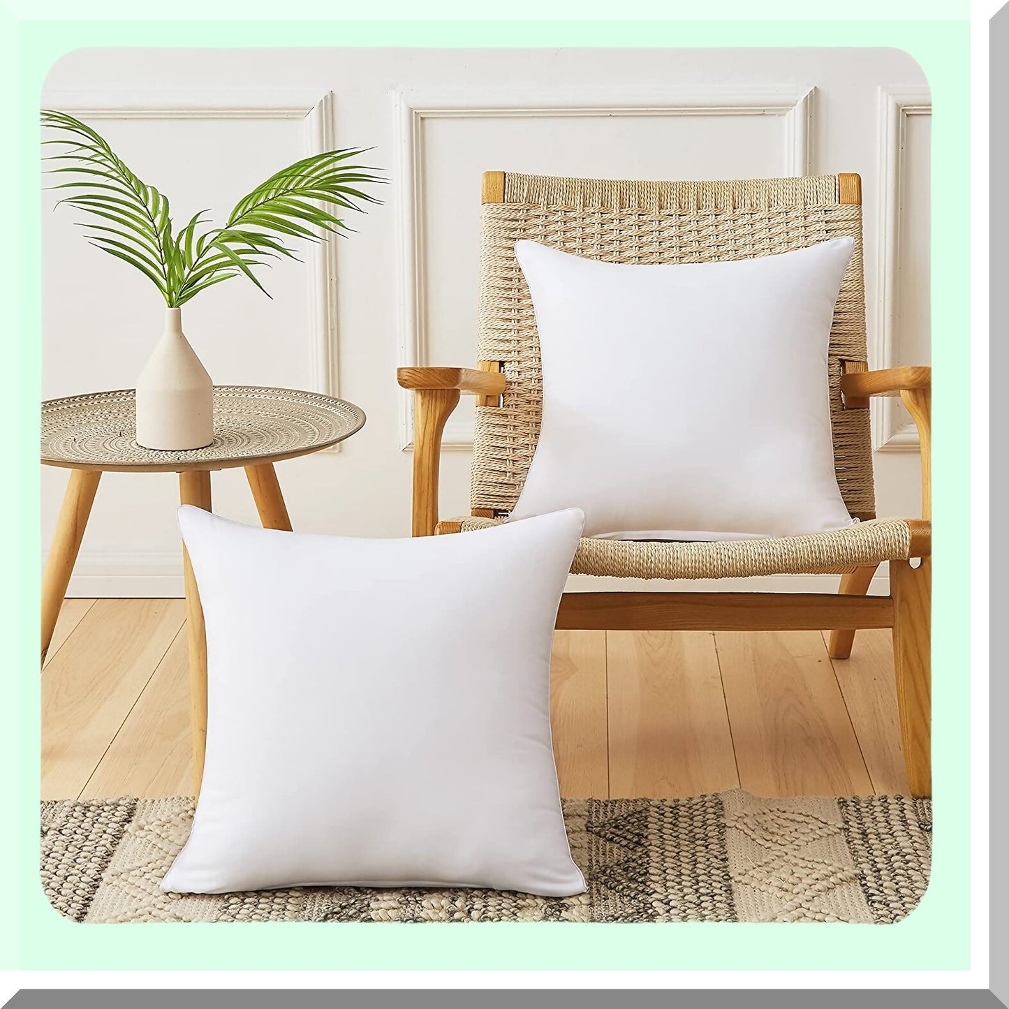 SoftSquare White Pillow Inserts - Set of 2 | 18x18 Rectangle Sofa Cushion Inserts | Decorative Couch Pillow Stuffers with Polyester Cover