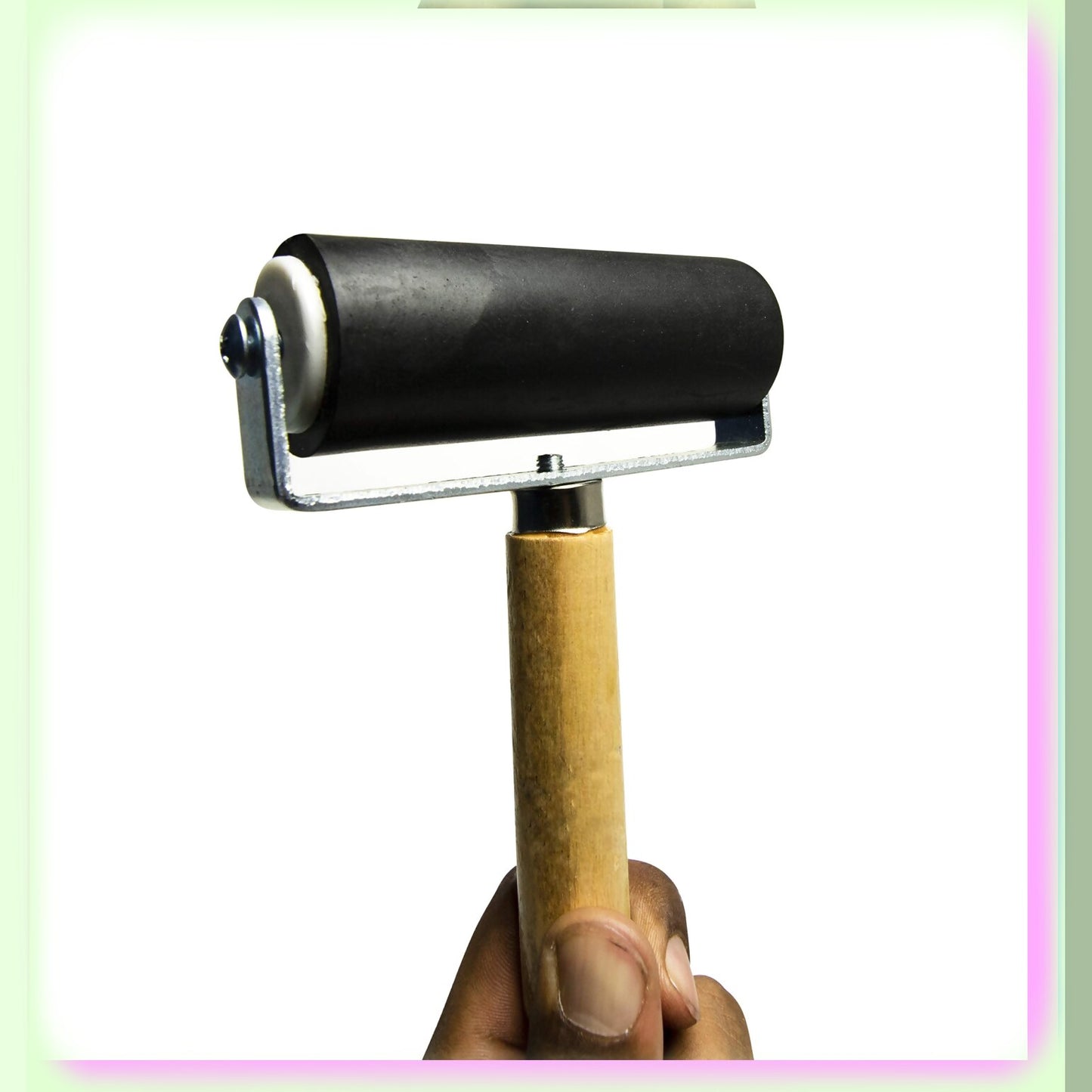 4-Inch Hard Rubber Brayer Roller for Ink and Printmaking