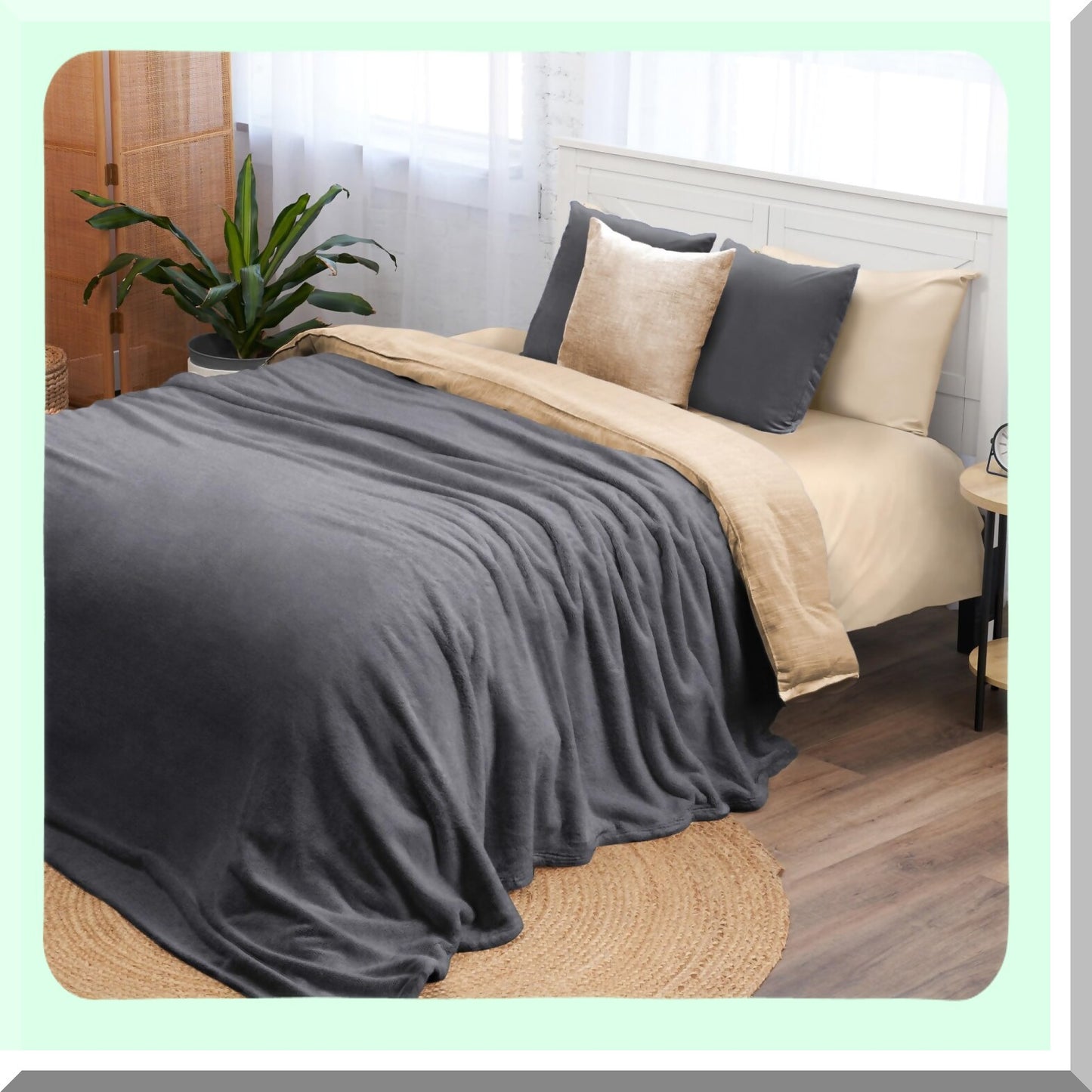 Ultimate Cozy Warmwell Charcoal Throw Blanket - 108 x 90 inches