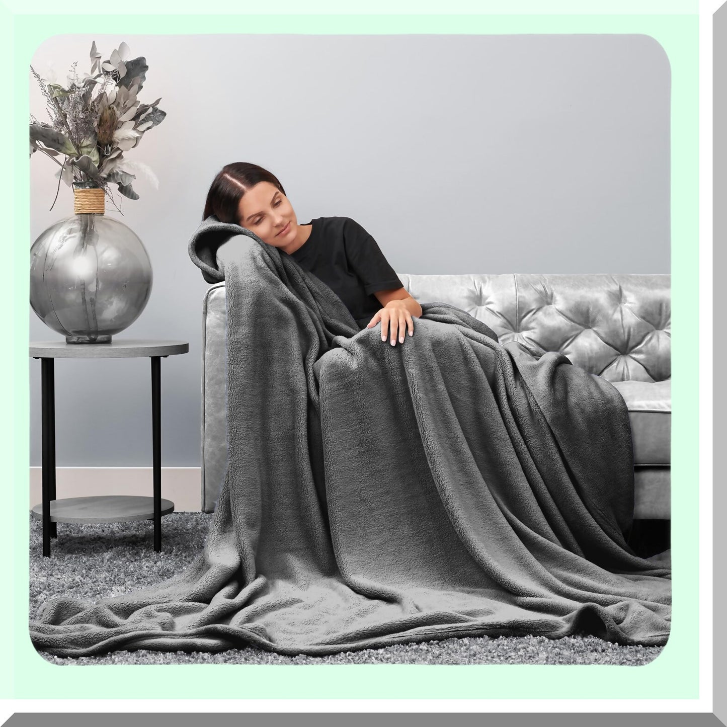 Ultimate Cozy Warmwell Charcoal Throw Blanket - 108 x 90 inches