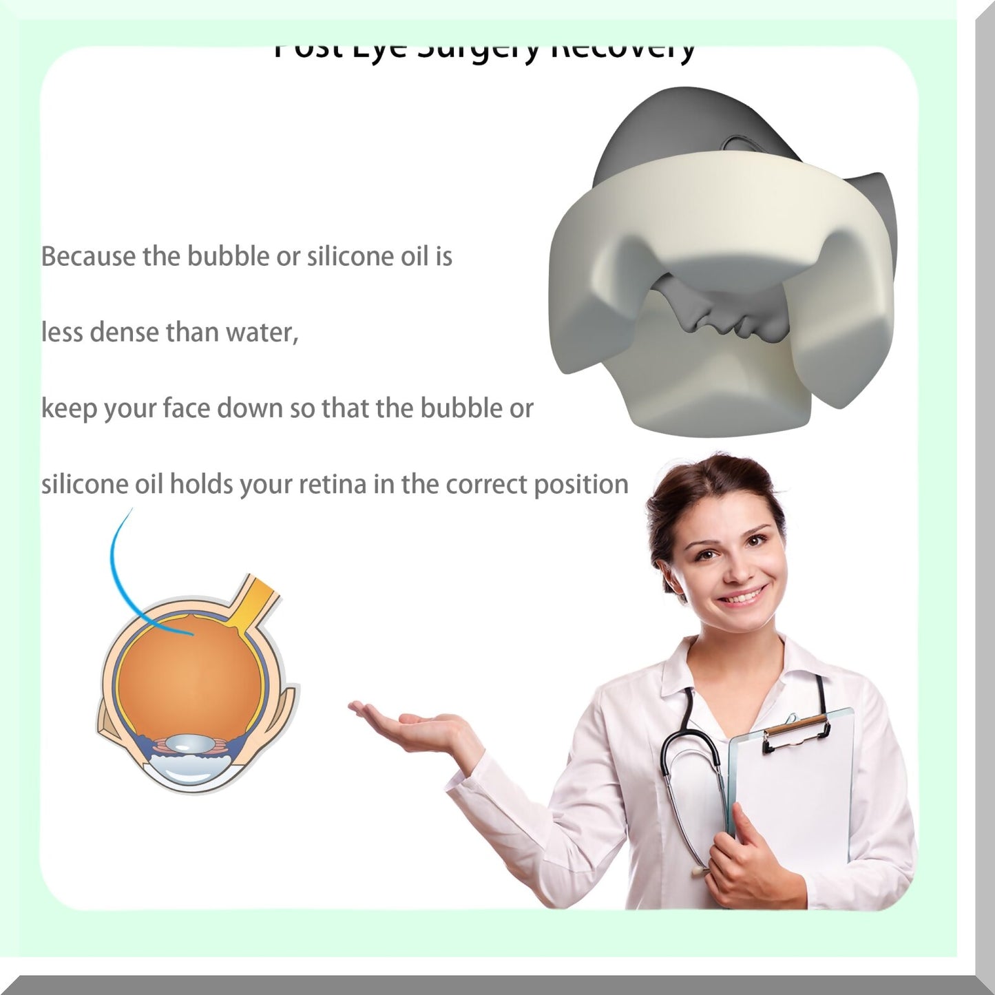 ProneRest Adjustable Headrest Pillow - Comfortable Stomach Sleeper Pillow for Contoured Post-Surgery Support. Breathe Easy with this Firm Version!