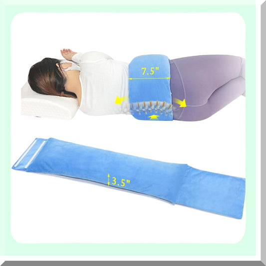 SleepEase Lumbar Relief Pillow - Sciatic Nerve & Lower Back Pain Support Roll for Office Chair, Bed, & Body. Side Sleeping Cushion for Sciatica, Herniated Disc, Scoliosis Relief.