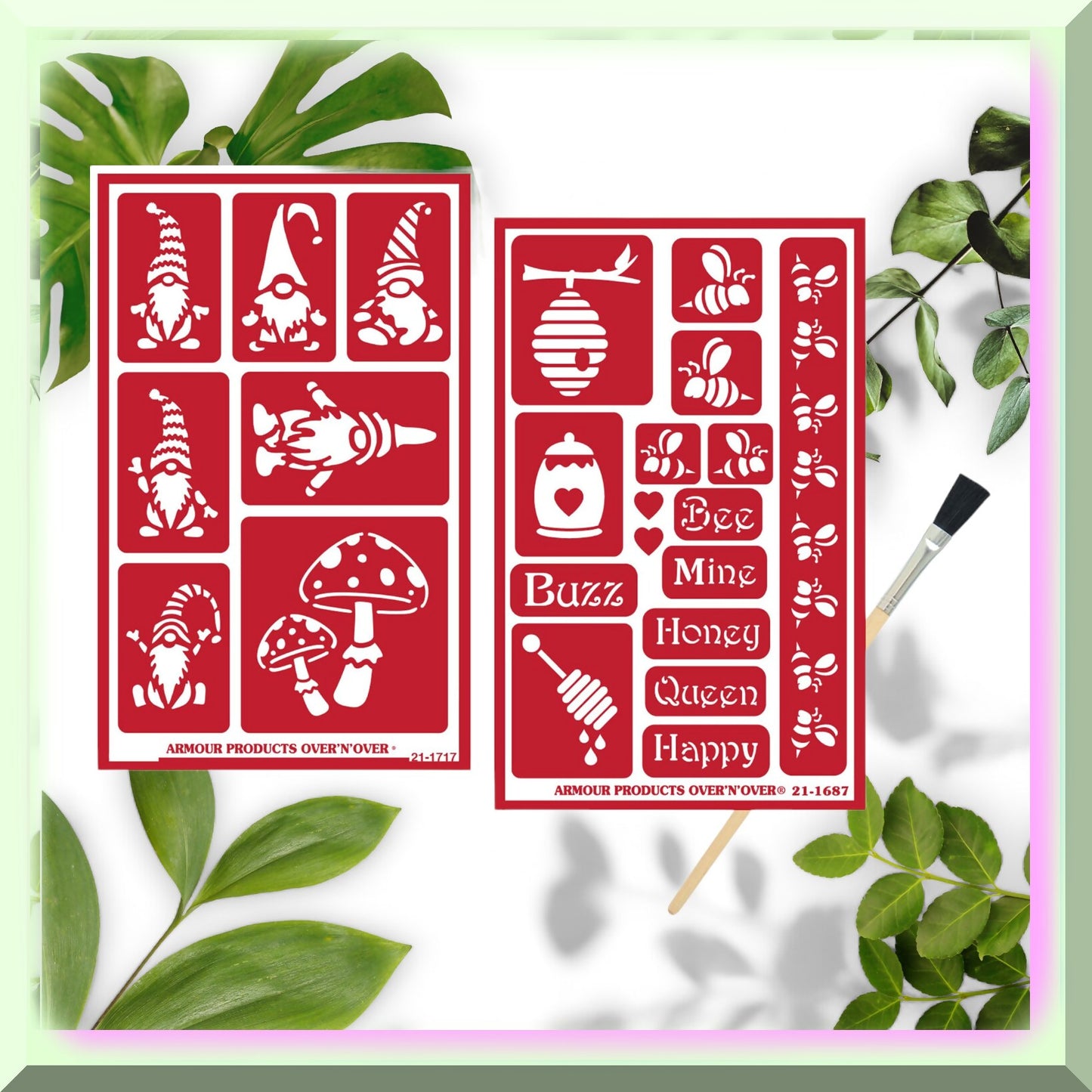 Gnomely Beehive Etching Stencil Set with Brush