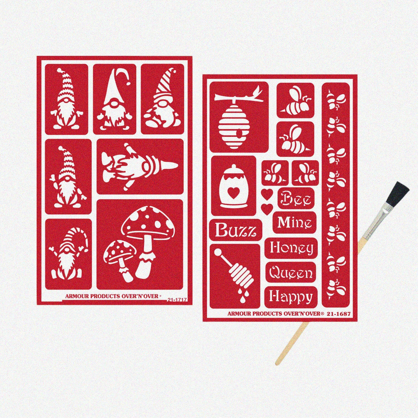 Gnomely Beehive Etching Stencil Set with Brush