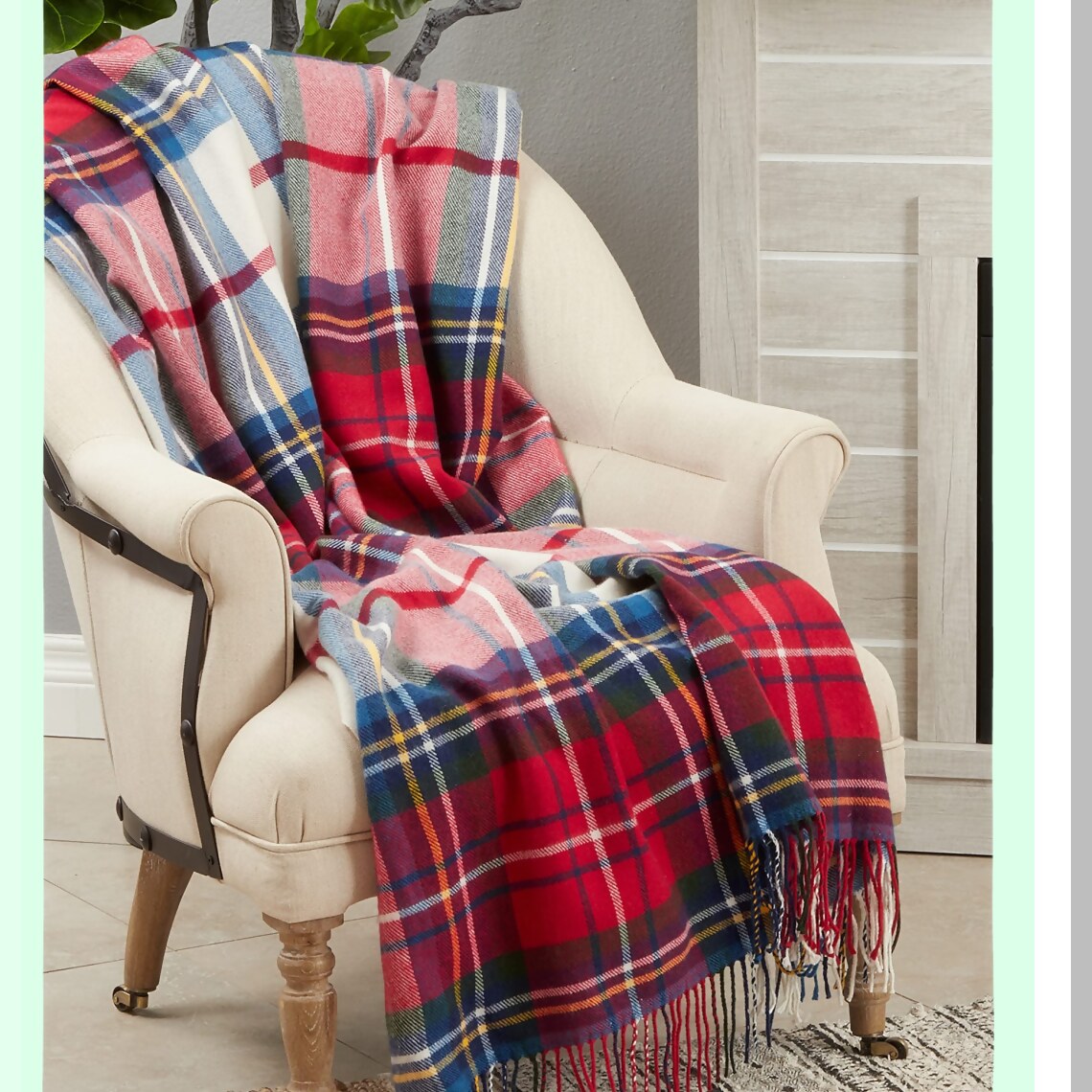 CozyPlaid Multicolor Throw Blanket 50"x60"