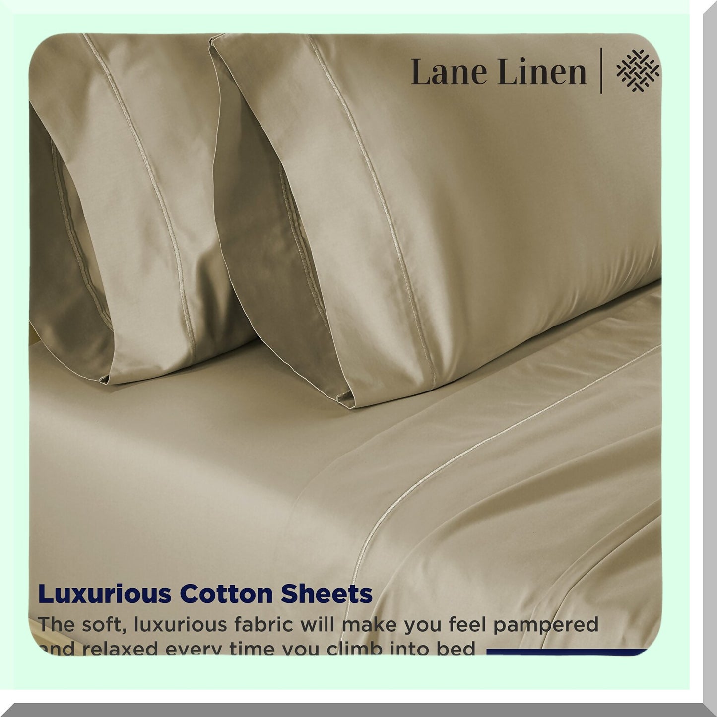 Luxury Cotton Silk Pillowcase Set - Standard Size 20" x 30" - Extra Soft & Breathable Pillow Covers - Hotel Collection with Elegant 4" Hem Detail - Pack of 2