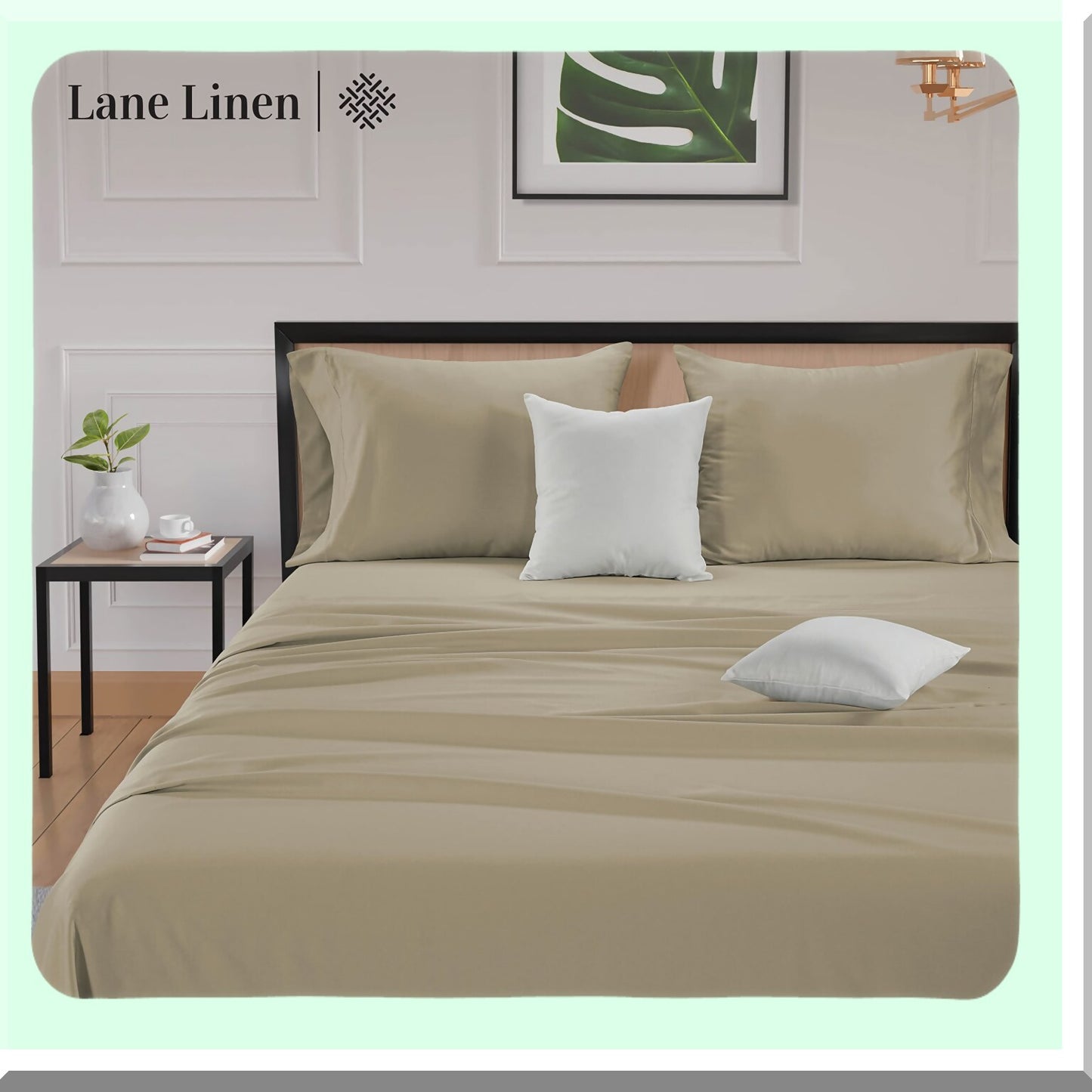 Luxury Cotton Silk Pillowcase Set - Standard Size 20" x 30" - Extra Soft & Breathable Pillow Covers - Hotel Collection with Elegant 4" Hem Detail - Pack of 2