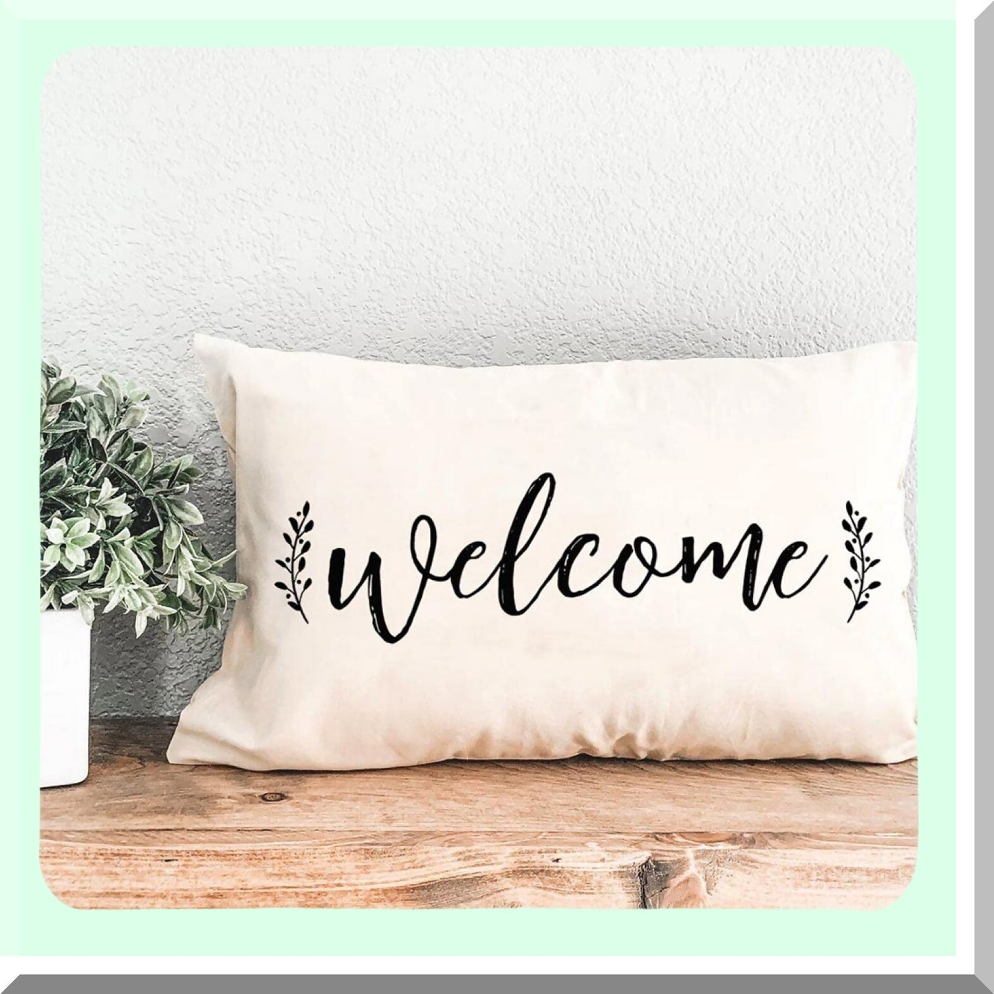 Rustic Farmhouse Lumbar Pillow Covers Set of 2 - Welcome This is Our Happy Place Decorative Throw Cases for Living Room Bedroom & Outdoor Porch