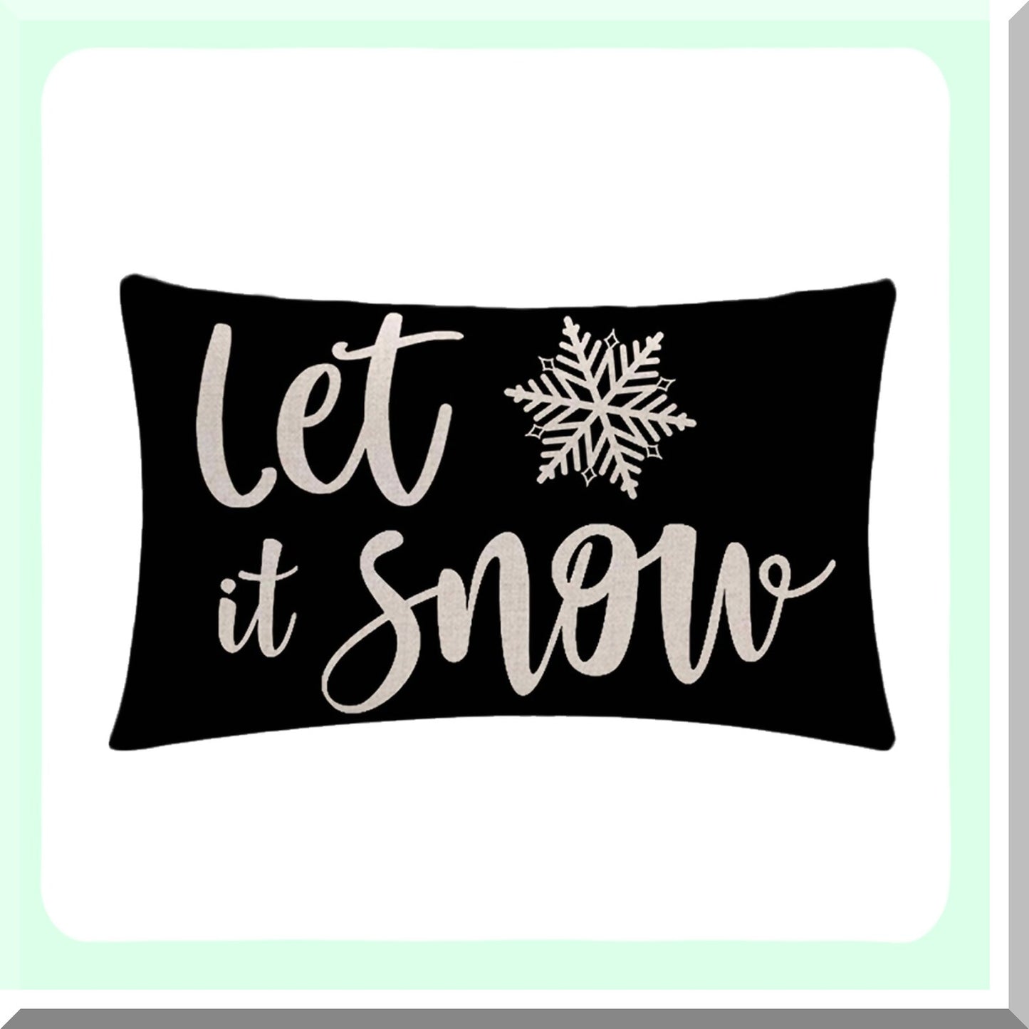 Winter Wonderland Farmhouse Pillow Covers - Let It Snow/Snowflake Decorative Cushion Set - Holiday Black Decor for Home - 2Pack Merry Y'All Pillowcases