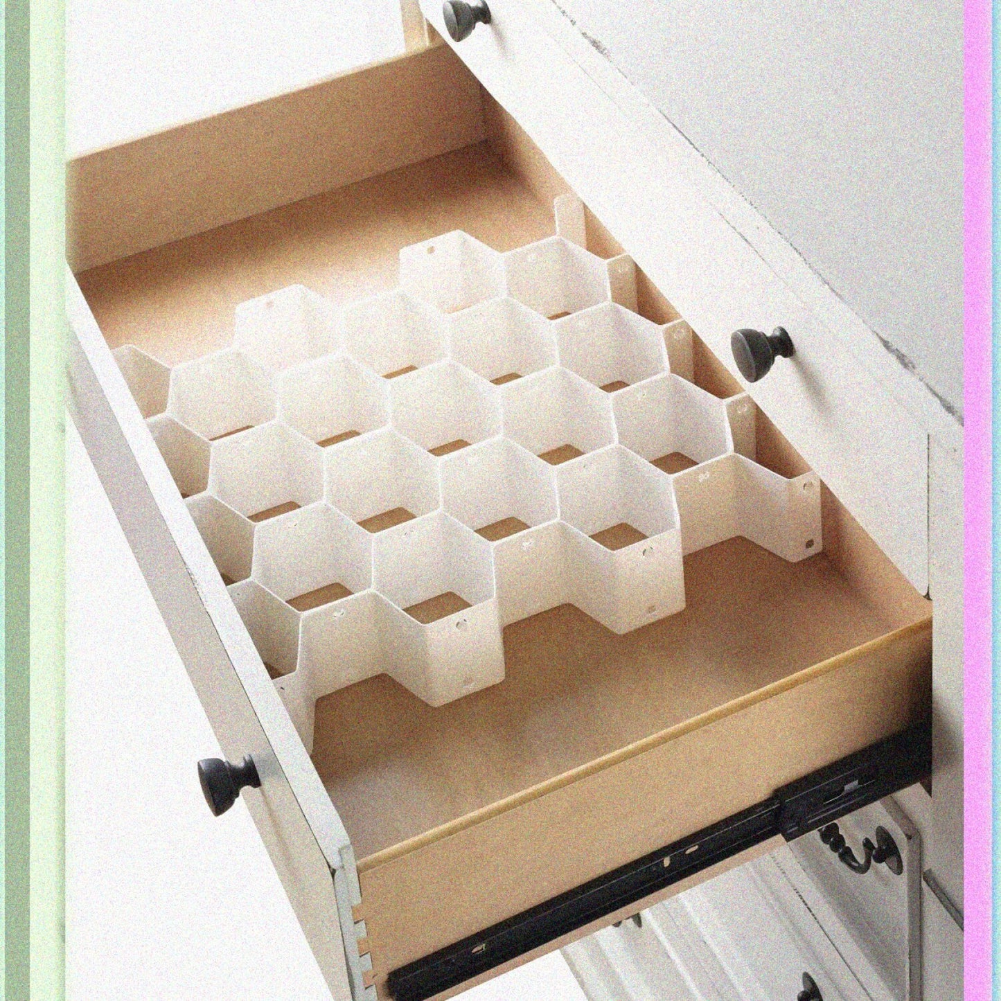 Honeycomb Drawer Organizer White 13 Inches