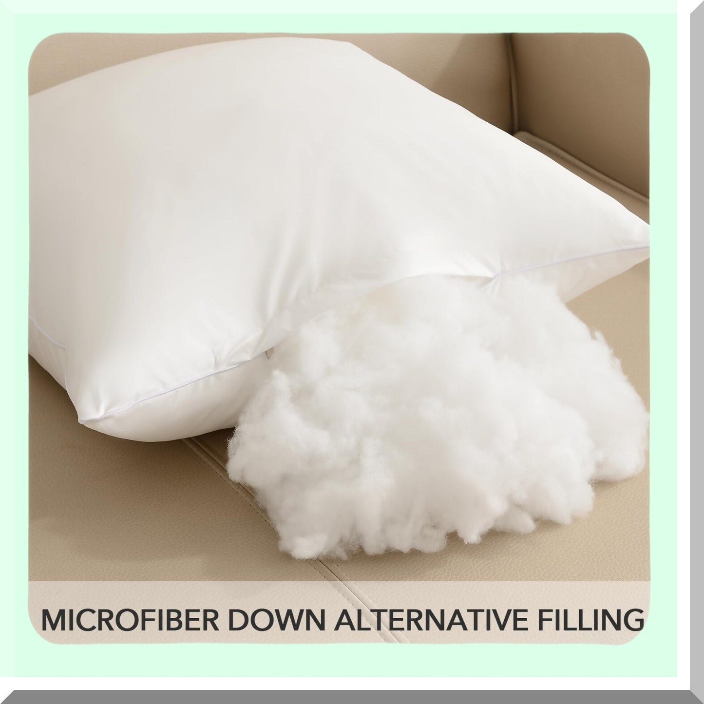 Waterproof Square Pillow Inserts - Pack of 2, Decorative Throw Pillows for Outdoor Furniture, Couch, Sofa, Bed - 18x18 White Pillow Set