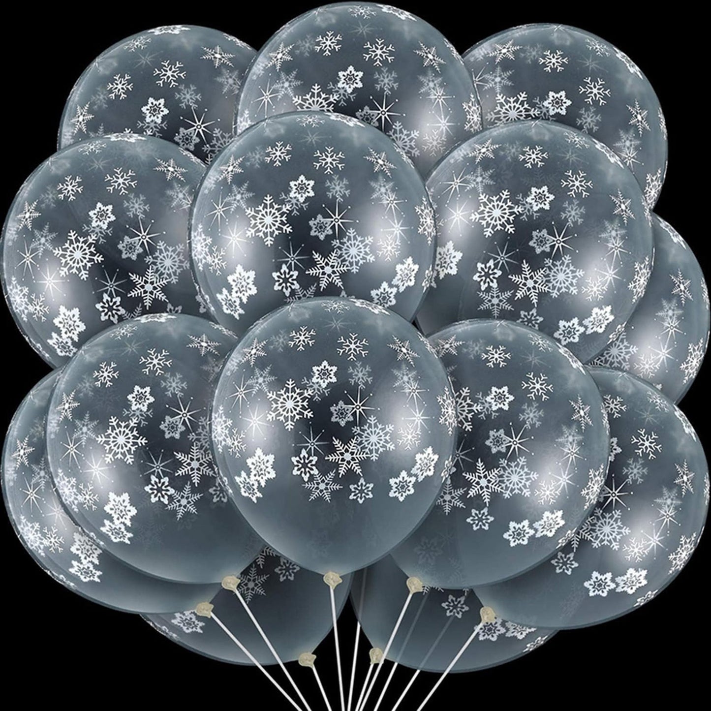 White Snowflake Balloons for Winter Parties and Events