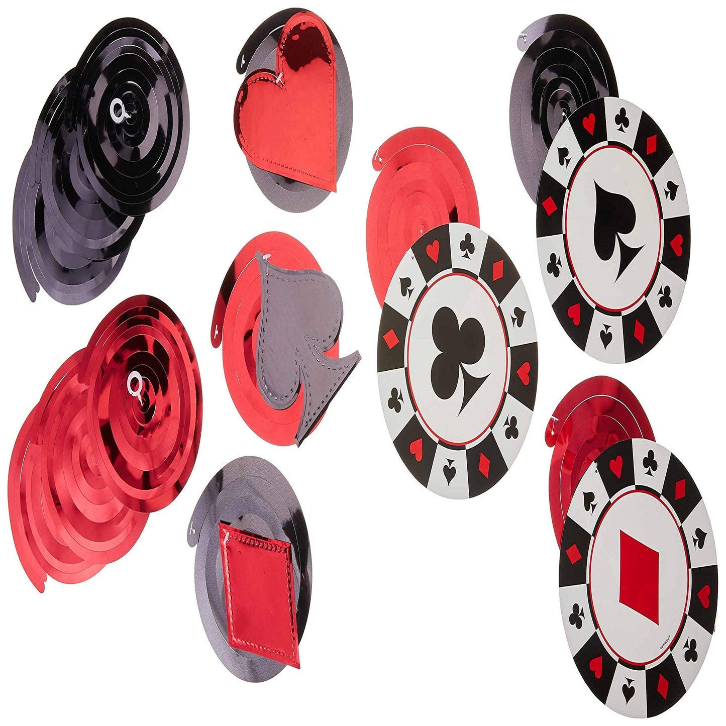 Multicolor Casino F Swirl Decorations Pack of 12
