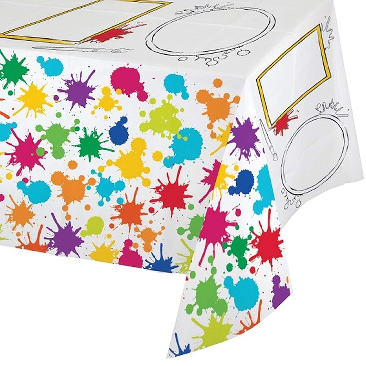 Multicolor Art Party Tablecover 54" x 96"