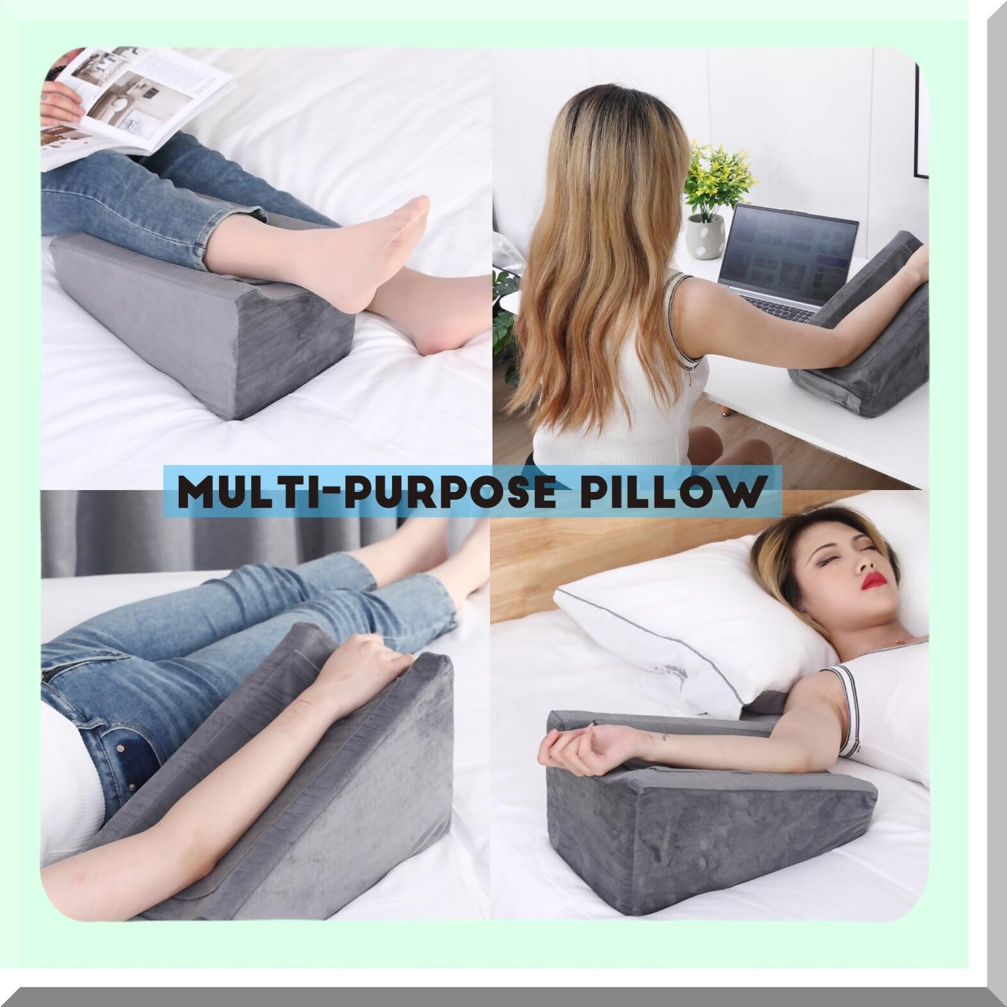 ElevateEase Arm Support Pillow - Ergonomic Elbow Cushion for Swelling Relief & Broken Arm Recovery During Sleep (Grey)