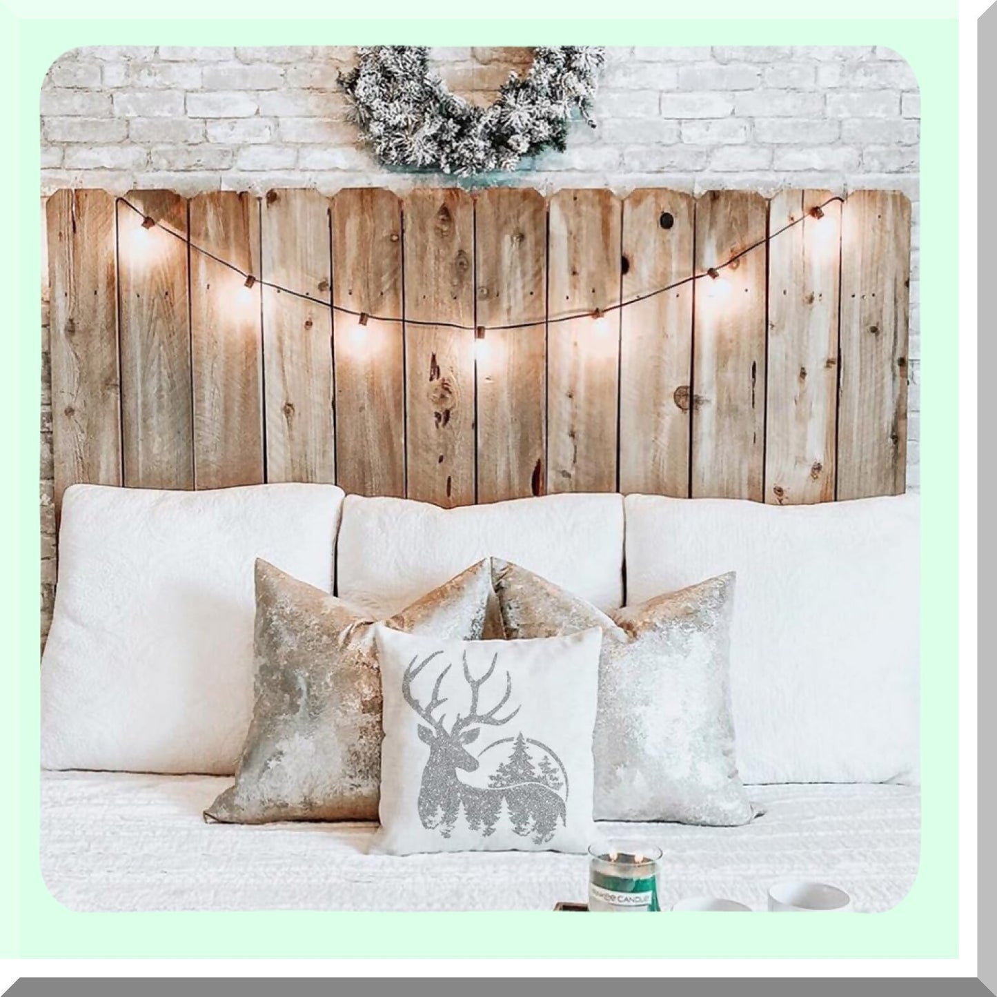 Winter Wonderland Pillow Covers - Set of 4 Snowflake Reindeer Tree Decorative Throw Pillow Cases 18x18 for Couch - Holiday Decorations