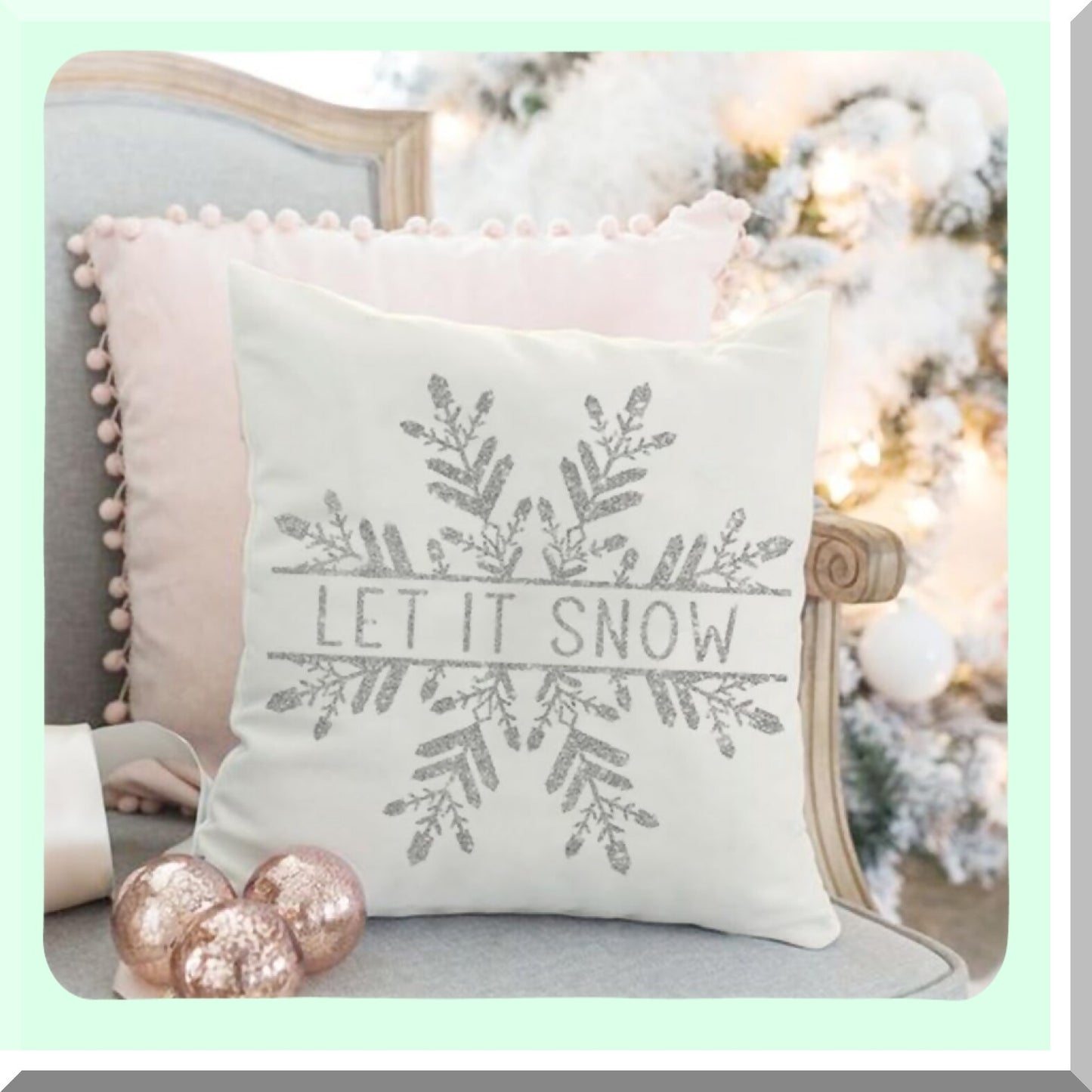 Winter Wonderland Pillow Covers - Set of 4 Snowflake Reindeer Tree Decorative Throw Pillow Cases 18x18 for Couch - Holiday Decorations