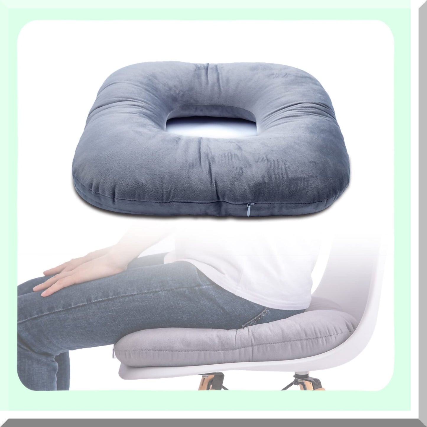 ComfortEase Relief Cushion - Tailbone Pain Relief Donut Pillow for Hemorrhoids, Pregnancy, Office, Travel, Car, Home Sofa - Pain Relief Pad