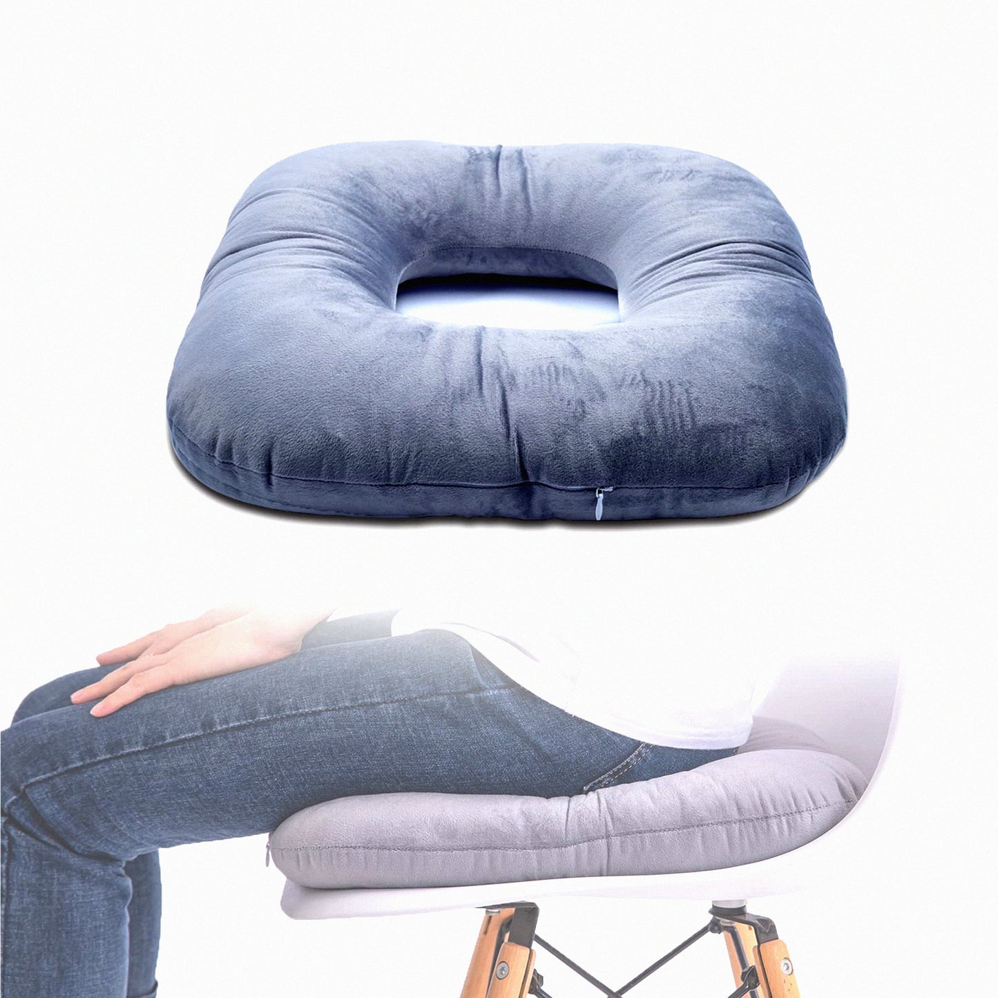 ComfortEase Relief Cushion - Tailbone Pain Relief Donut Pillow for Hemorrhoids, Pregnancy, Office, Travel, Car, Home Sofa - Pain Relief Pad