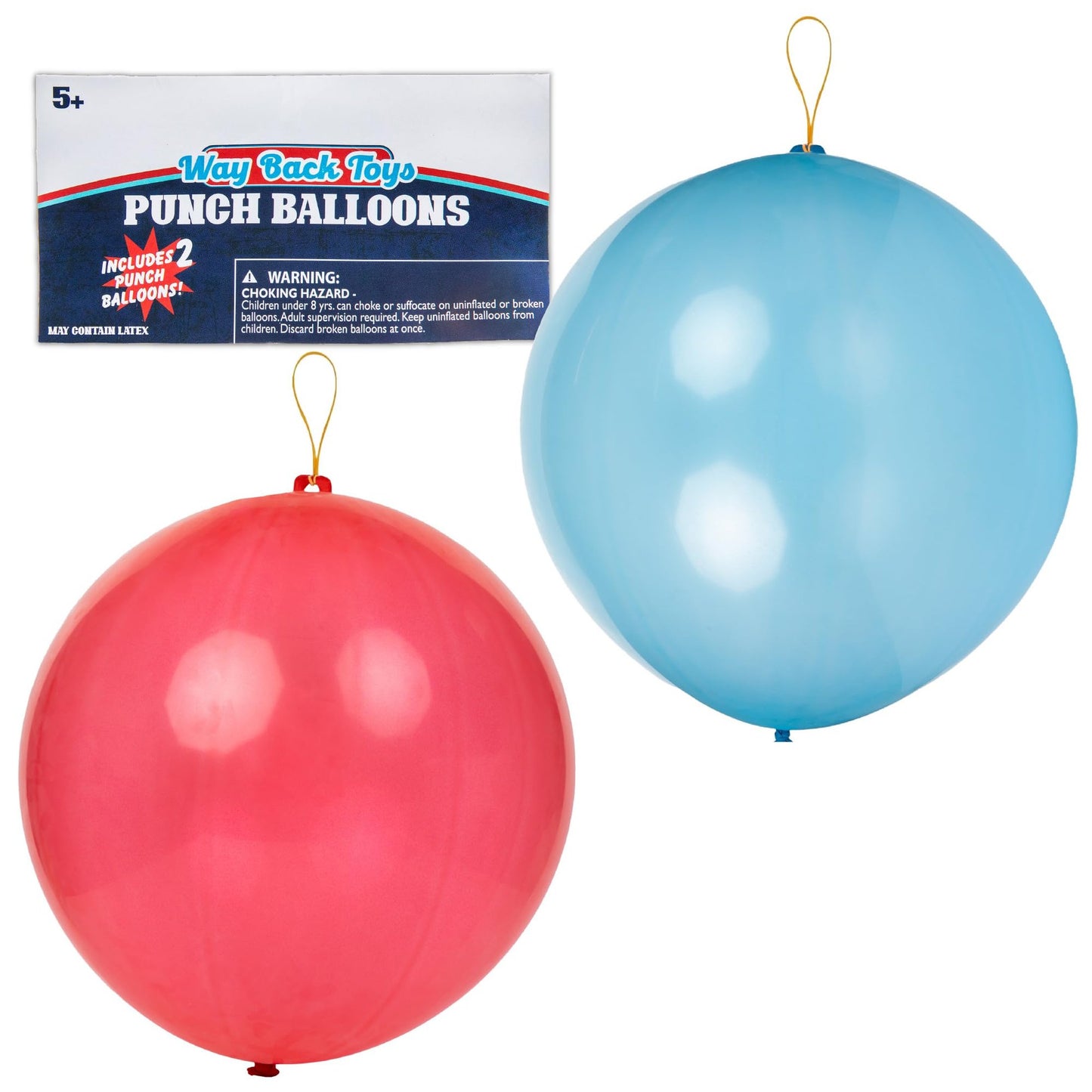 Retro Blast Punch Balloon Duo - Classic Toy Set for Kids and Adults, Nostalgic Family Game for Ages 5+, Includes 2 Balloons