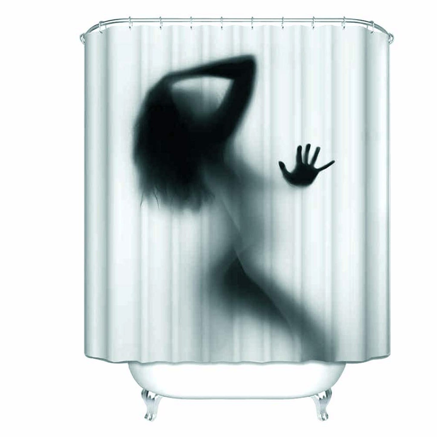Women Silhouette Waterproof Polyester Shower Curtain 70x70in