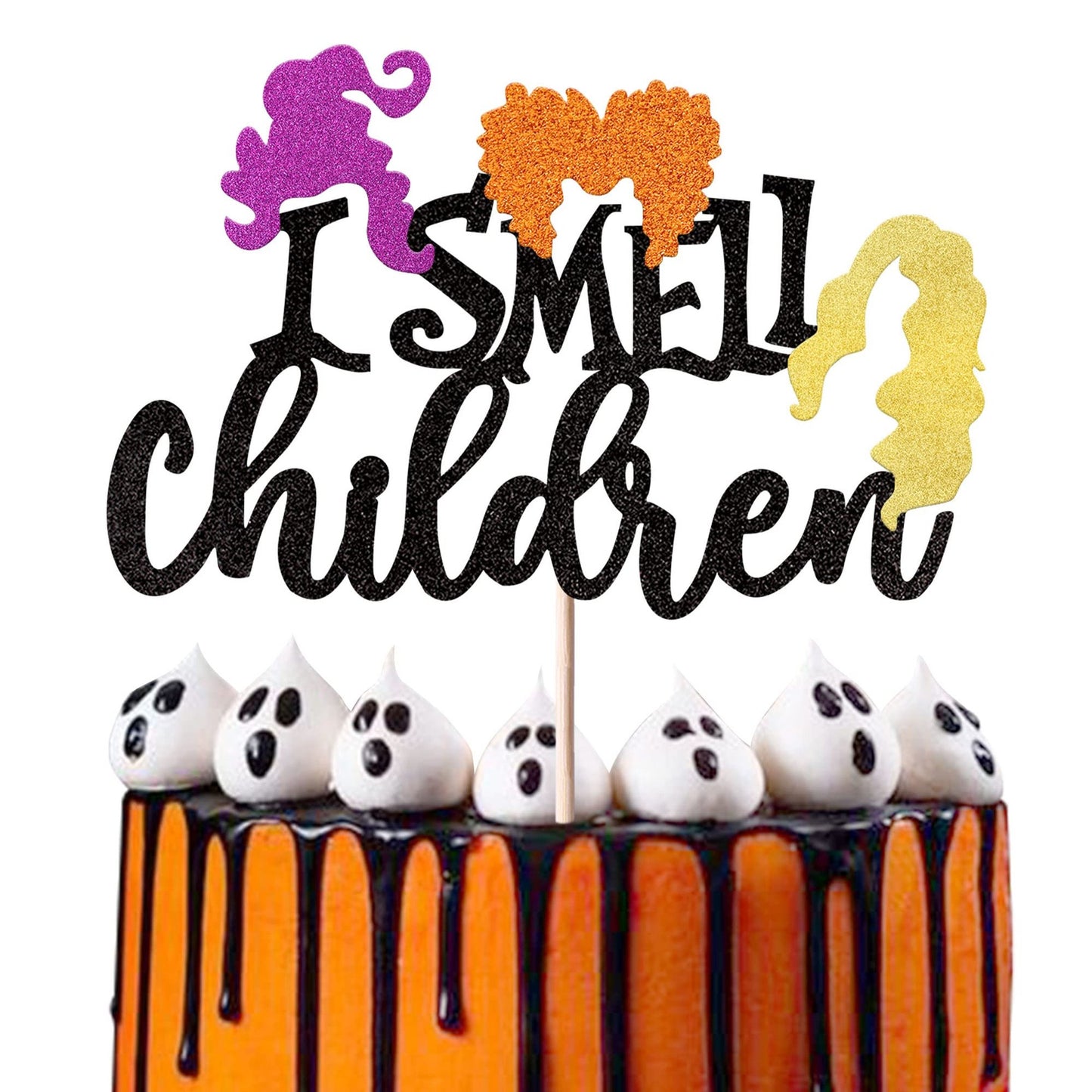 Hocus Pocus Kids Birthday Cake Topper Set - Children Cake Decorations Pack for Baby Shower & Party Supplies - Hair Cake Picks for Theme Events