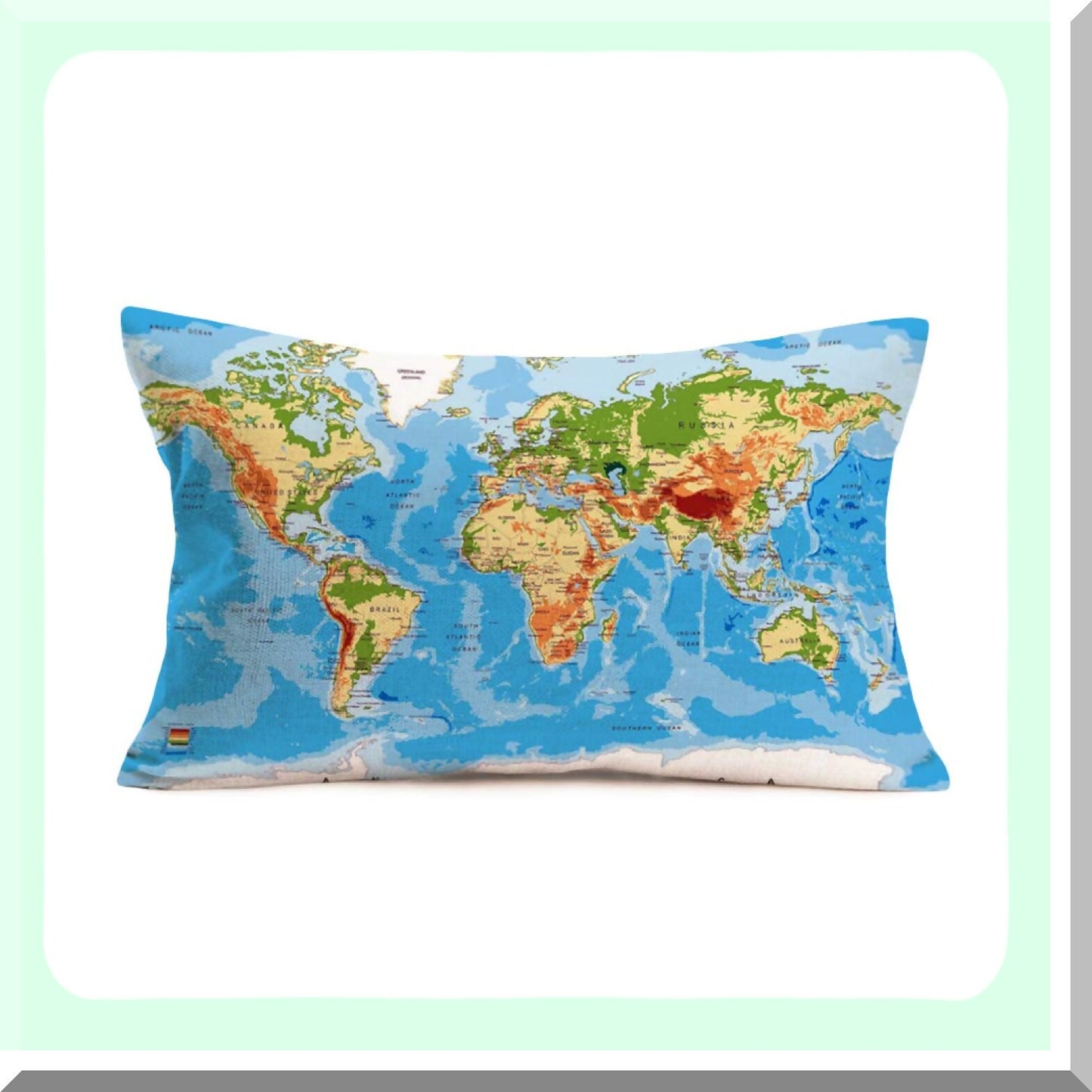 GeoExplorer Decorative Pillow Covers - Adventure Map Theme Sofa Cushion Cases - Travel Inspired Home Decor - 12x20 Inch Linen Cotton Lettered Throw Pillow Cover