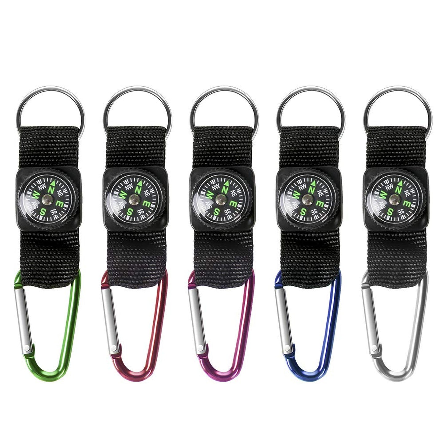 20 Pack Kids Compass Keychain Clips for Outdoor Fun