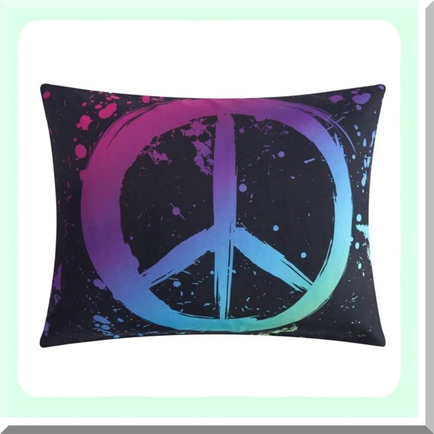 Peaceful Dreams 3-Piece Comforter Set - Black Twin XL - Soft Microfiber Bedding - Peace Sign Design - Cozy Bedroom Decor - WK689914