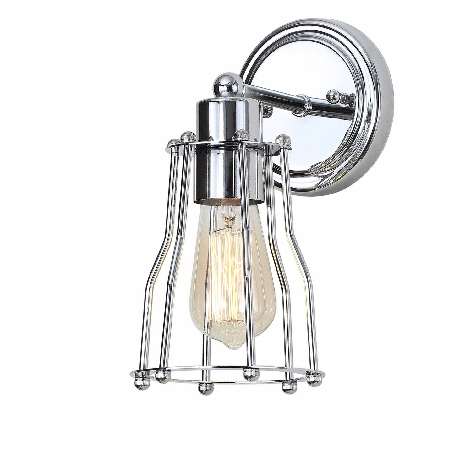 Industrial Chrome Vanity Light 5.13" 1-Light