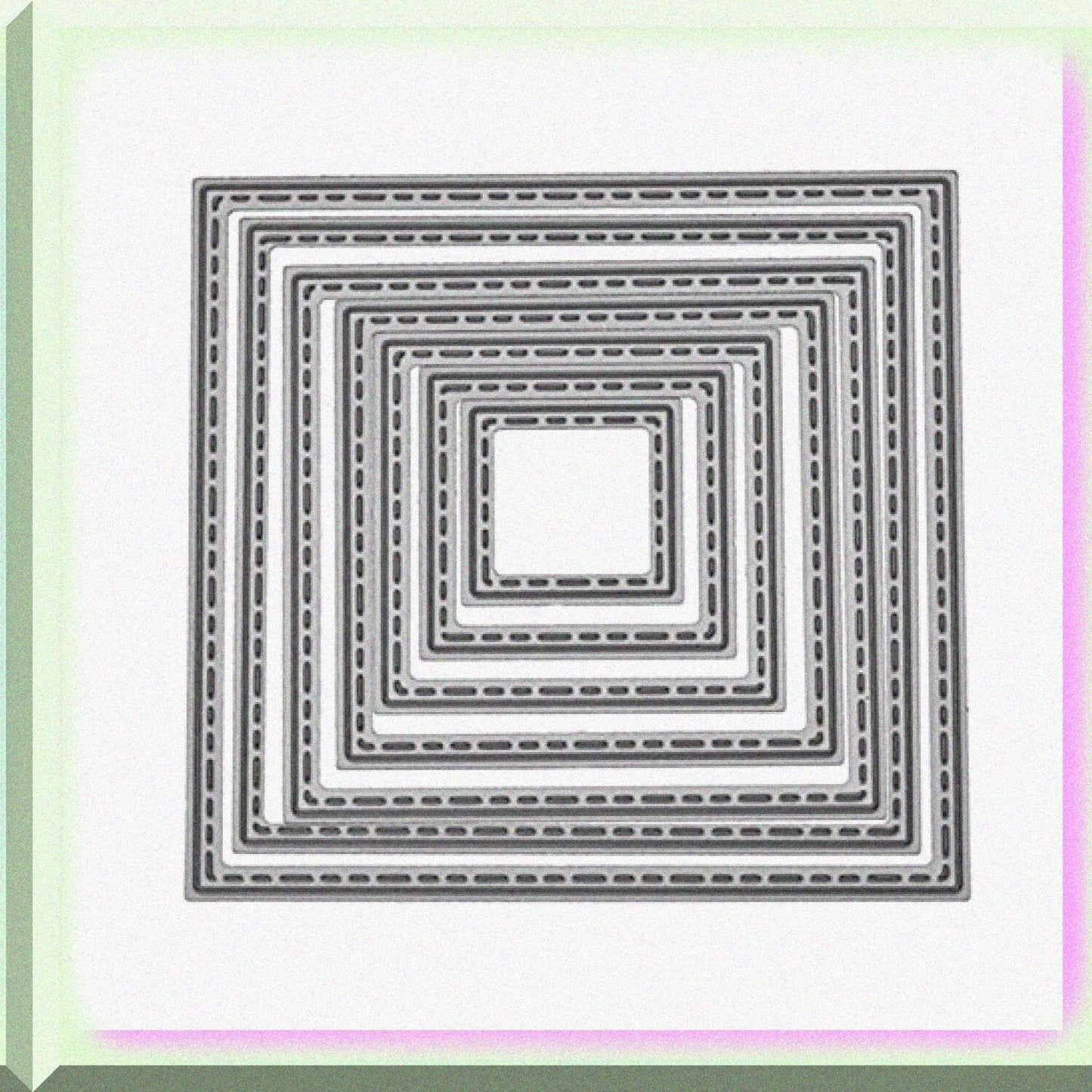 7-Piece Square Cutting Dies for Paper and Fabric Crafts