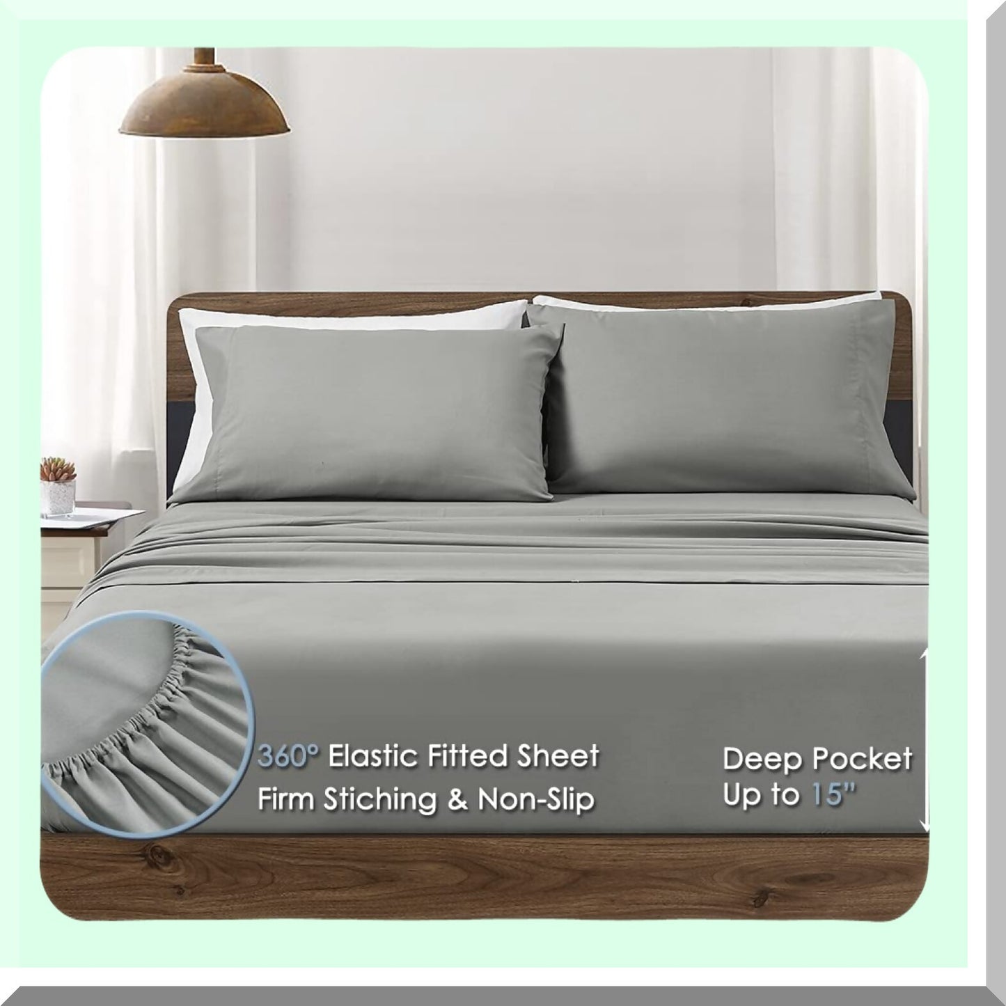 Navy Grey Reversible Comforter Set - 7 Piece Bedding Bundle for Queen Size Bed - Flat Sheet, Fitted Sheet, Pillowcases, Shams - All-in-One Bed in a Bag