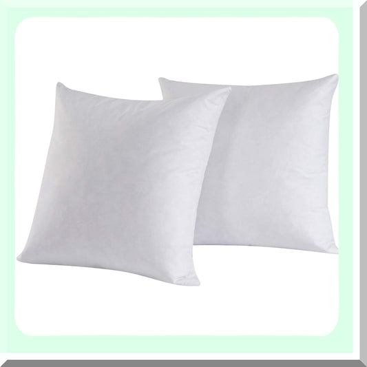Luxury Down Square Throw Pillow Inserts - Set of 2, 16x16 Inch, 95% Down, Cotton Cover, Decorative Cushion Fillers, Premium Quality Pillows