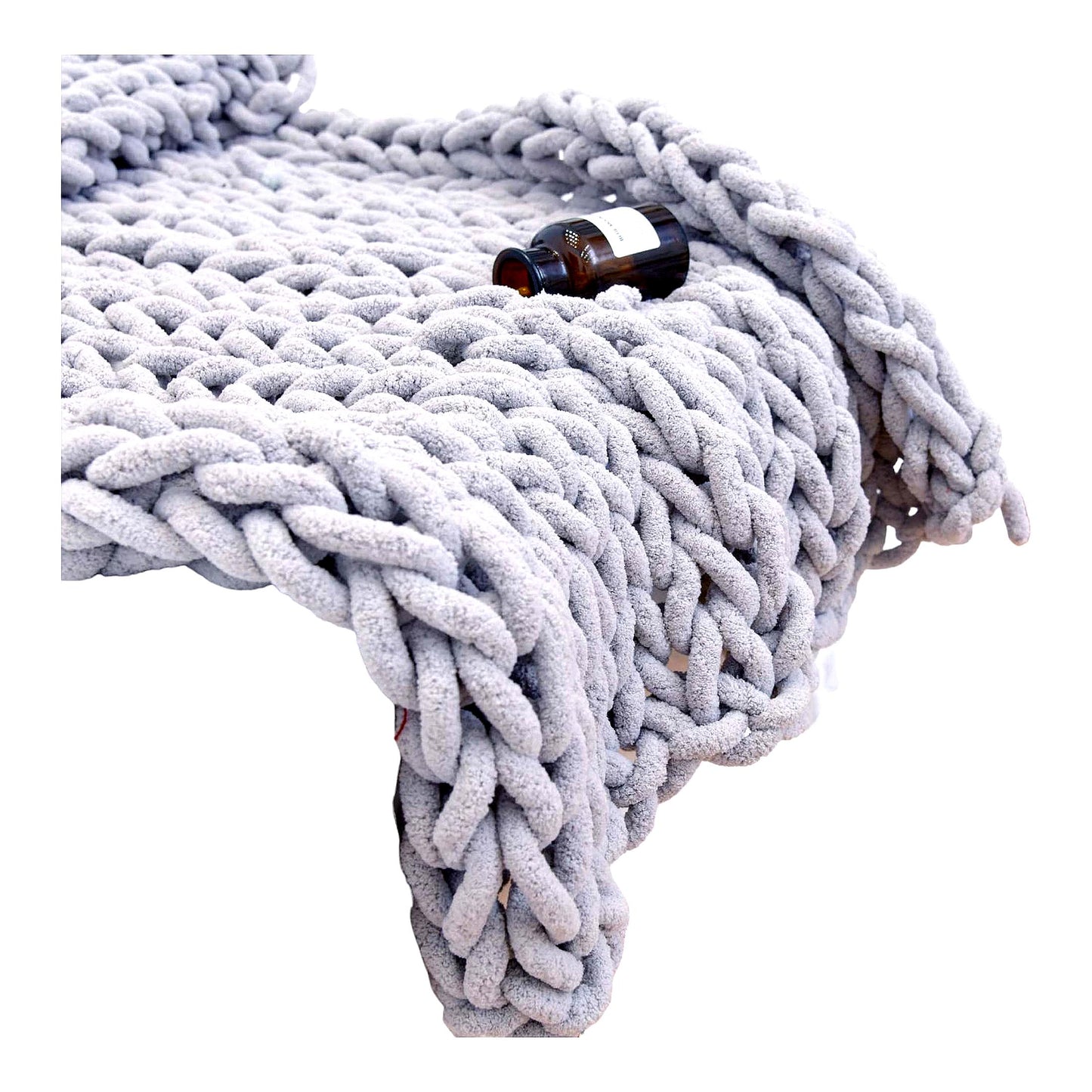 CozyChunk Chenille Knit Throw - Soft, Warm, Thick Yarn Blanket for Couch, Bed, Sofa - Perfect Home Decor & Best Gift - 48"x71" Gray