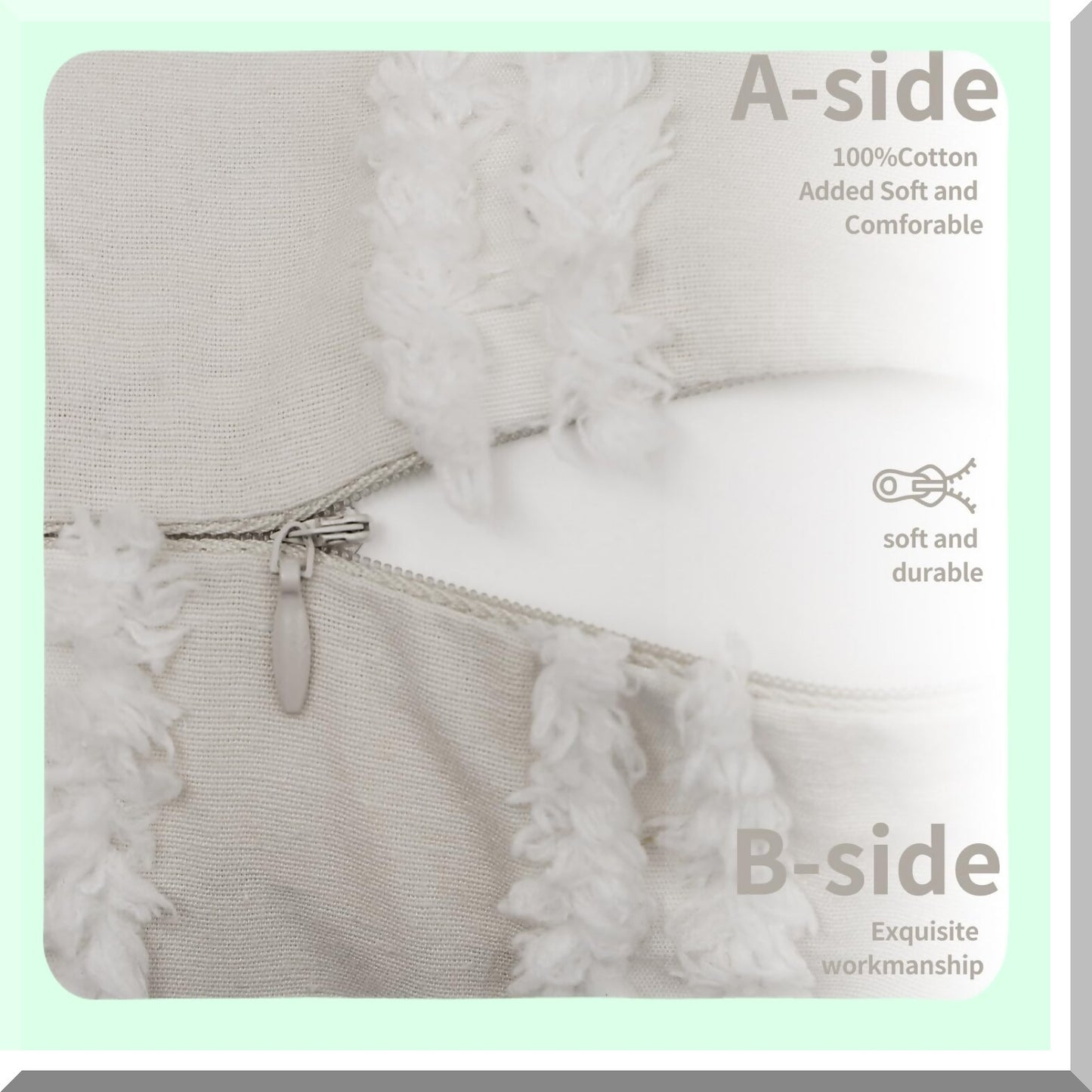 Neutral Stripe Boho Linen Pillow Covers - Set of 2, 26X26 Beige Decorative Throw Pillow Covers for Couch Sofa Living Room - Soft Cotton Blend Fabric