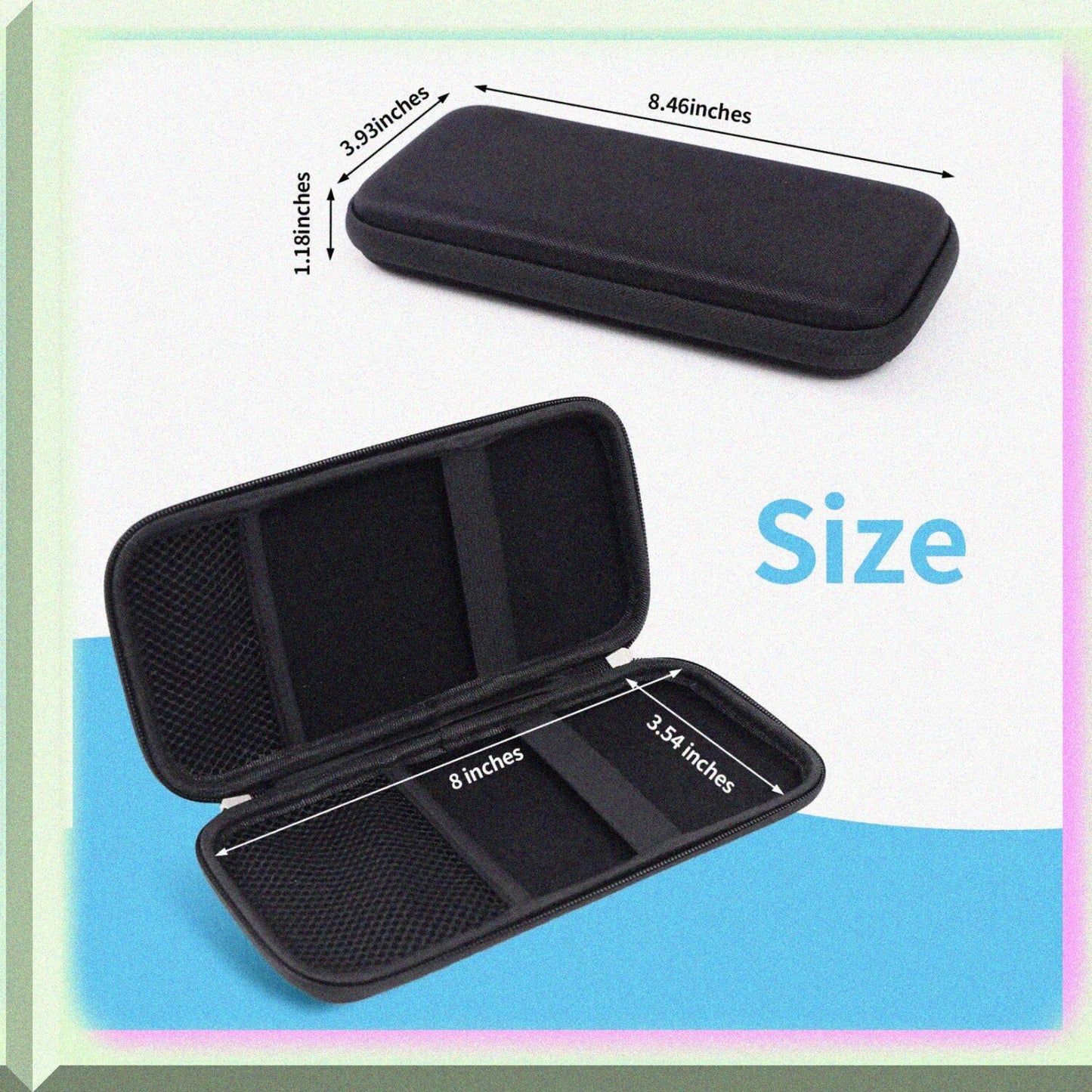 Hard Pencil Case Box for Adults Black