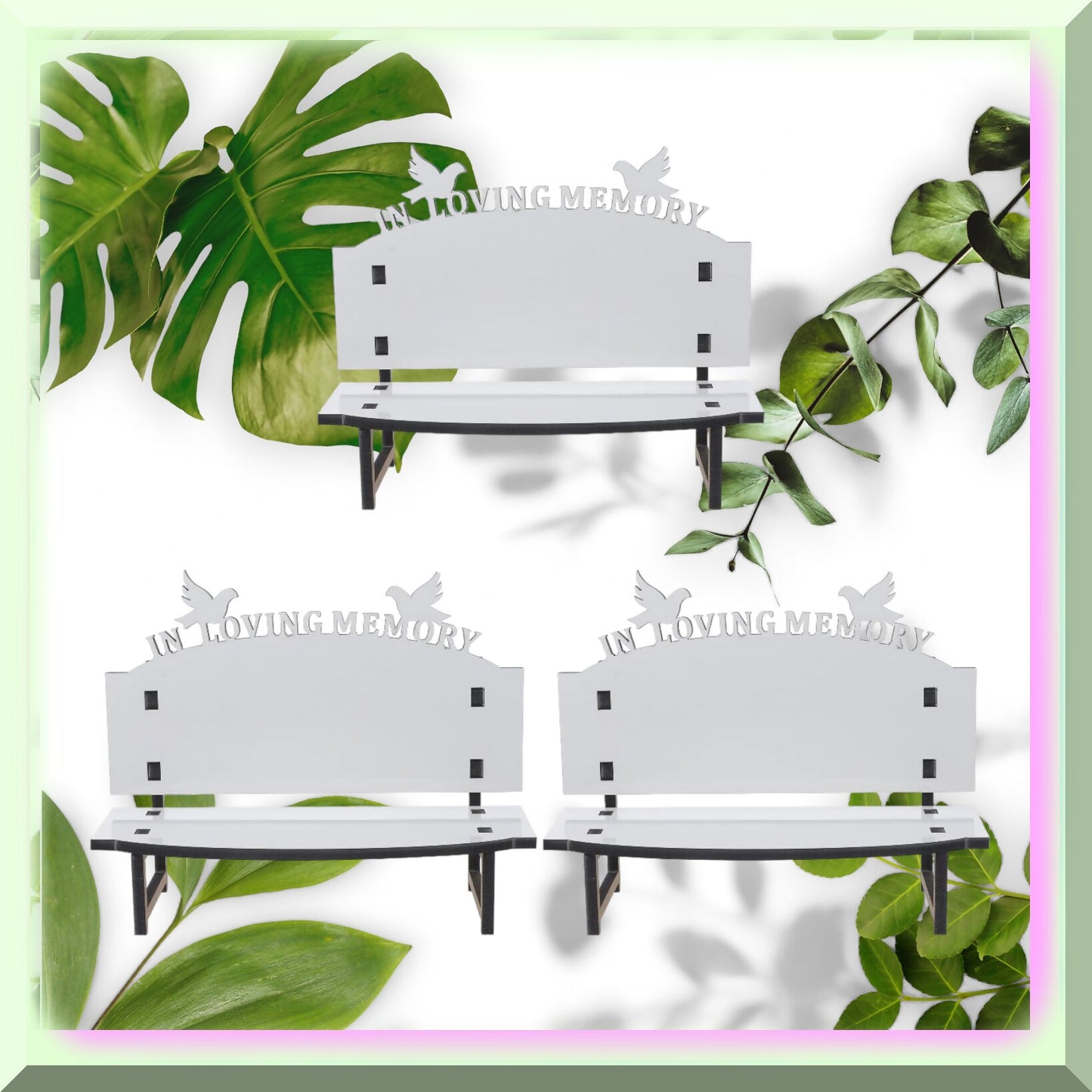 3pcs Sublimation Blank Chair Ornaments with White Picture Frame
